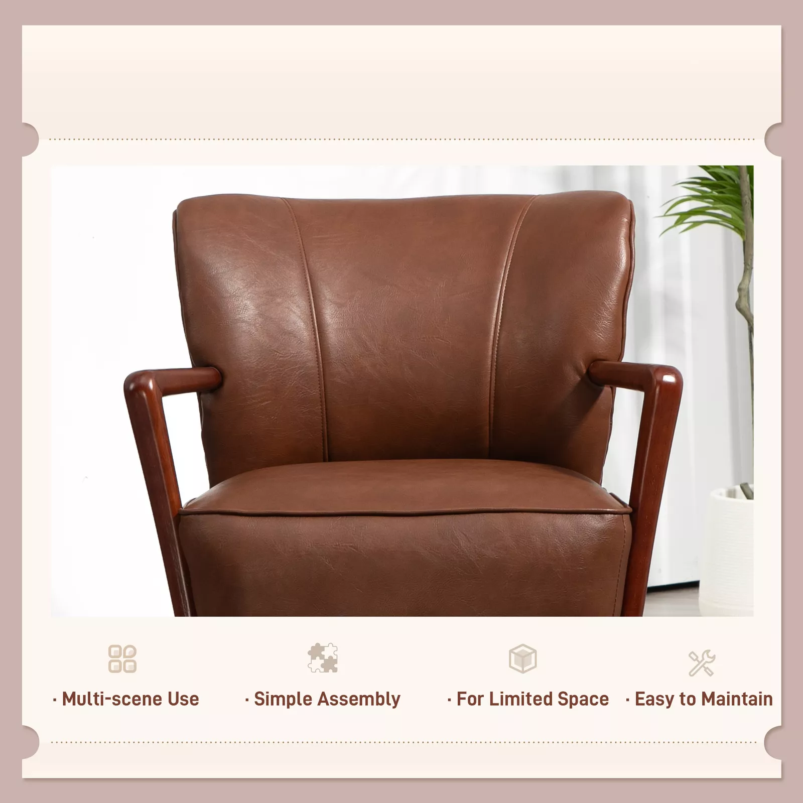 Julie Leather Accent Armchair - Image 5