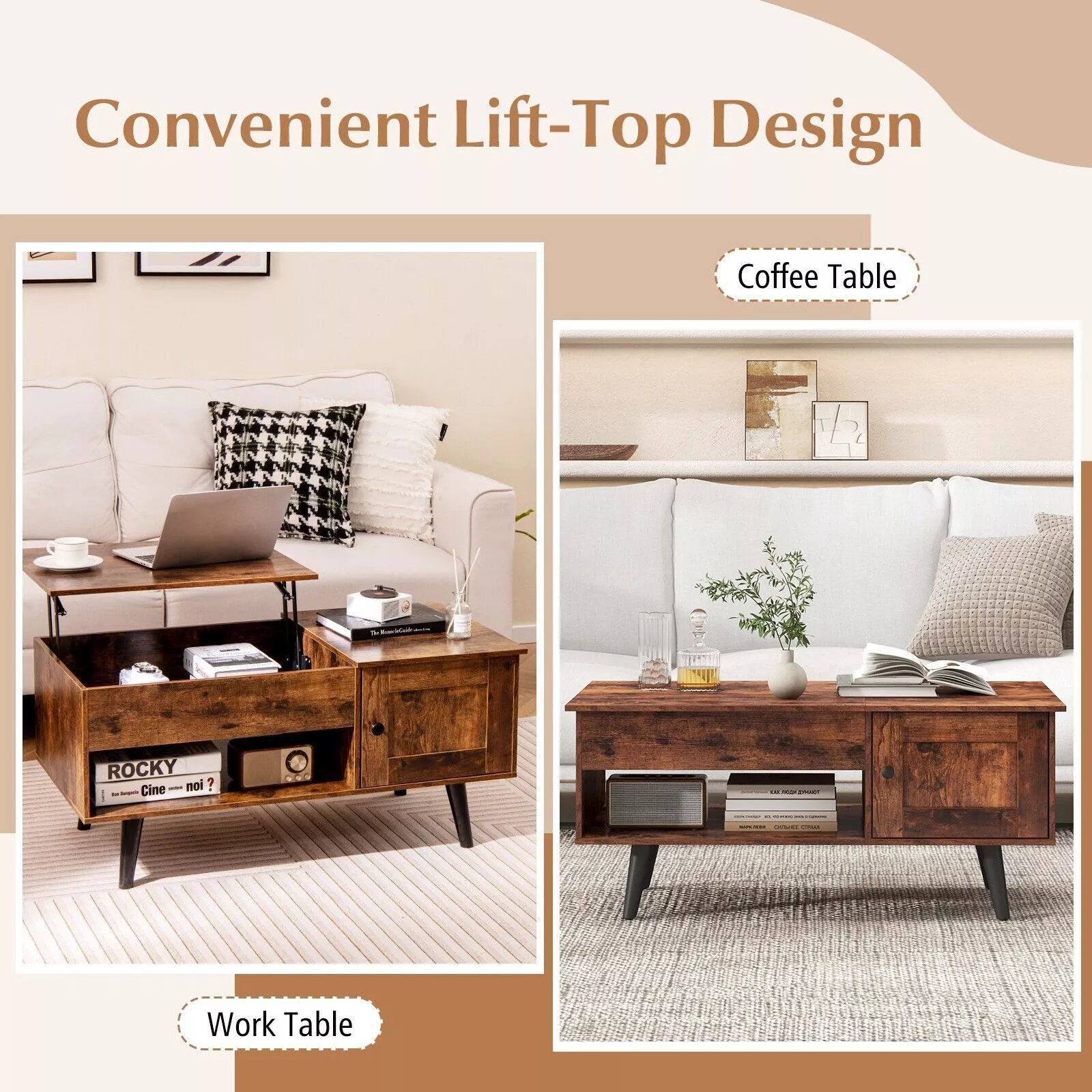 Juliet Lift Top Coffee Table With Storage - Image 7