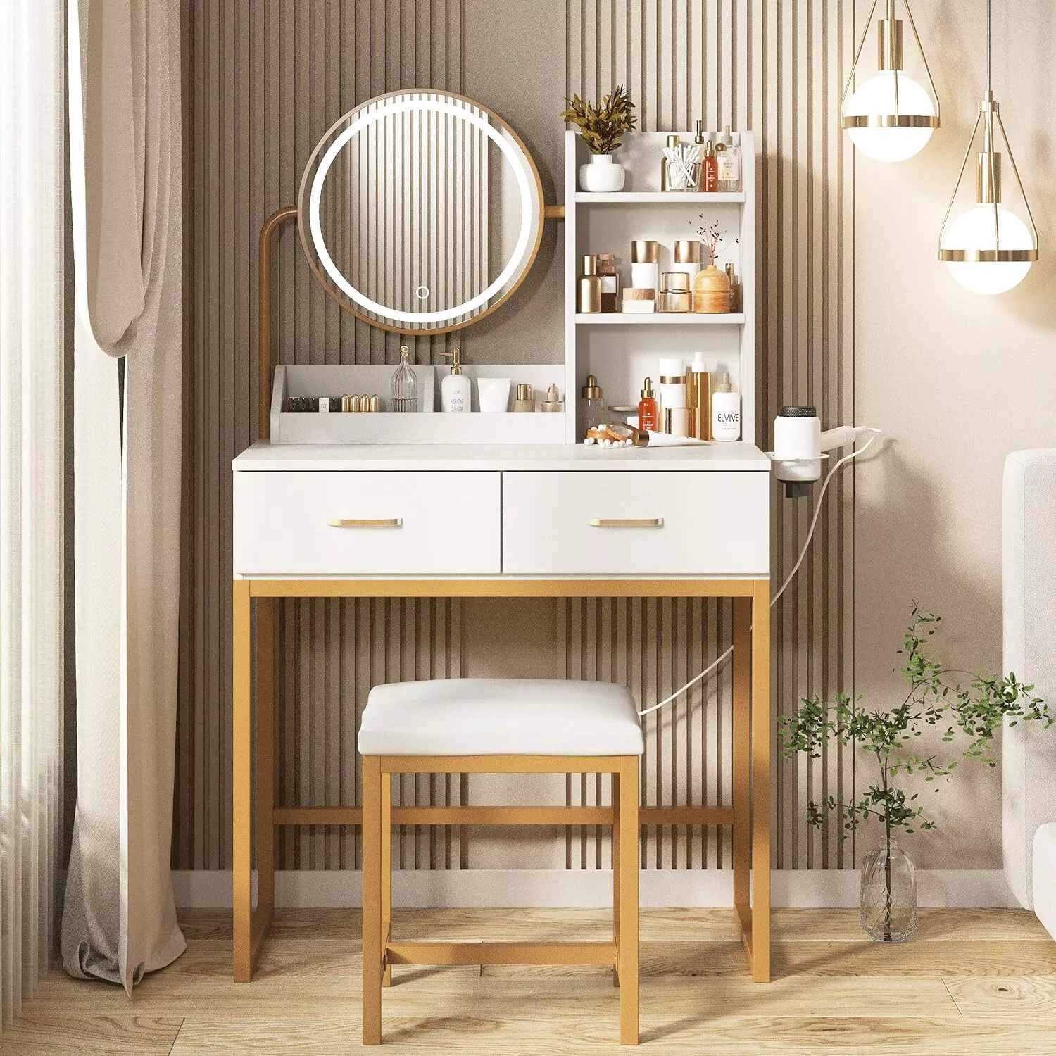 Juliet Mirrored Vanity Dressing Table With Drawer - Image 3