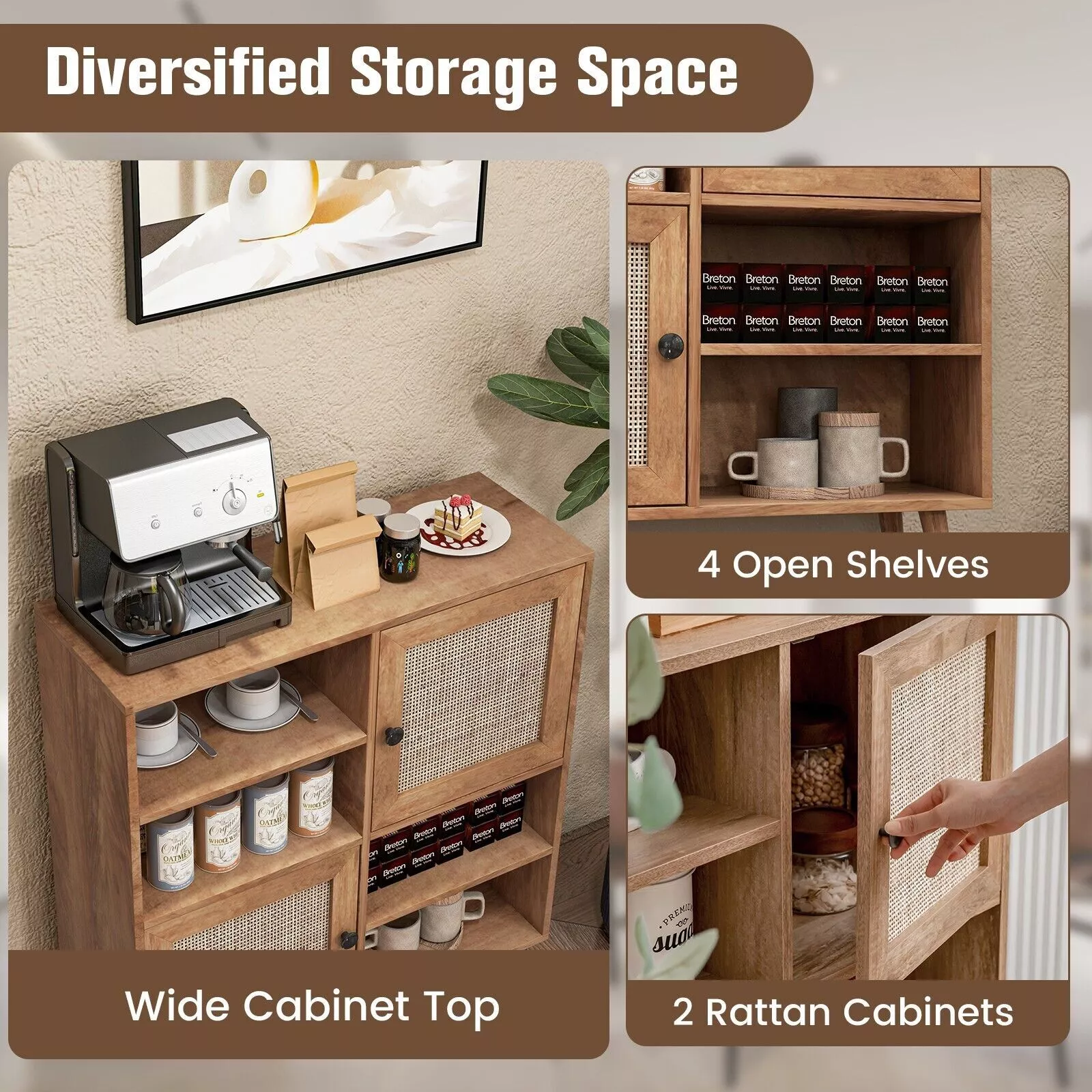 Kabir Small Rattan Sideboard Cabinet - Image 5