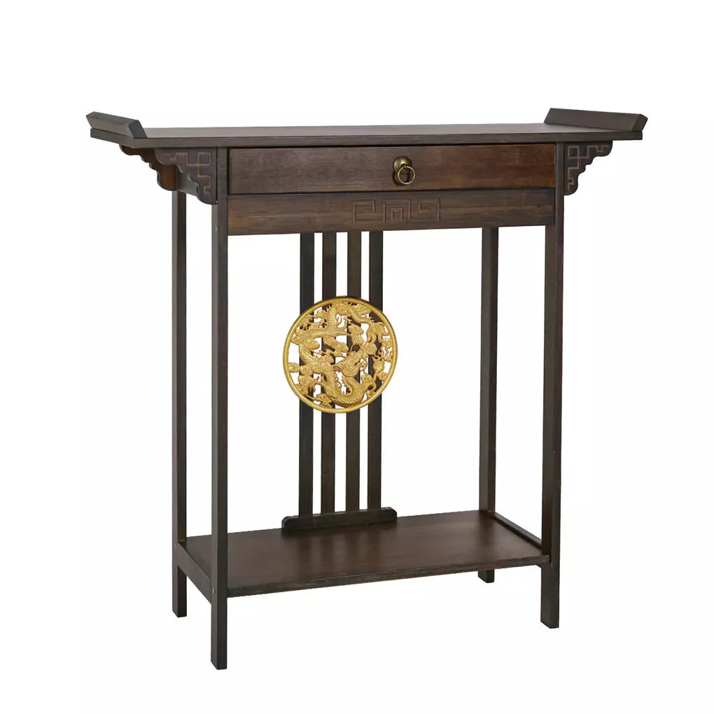 Kadie Antique Narrow Entryway Table With Storage - Image 2