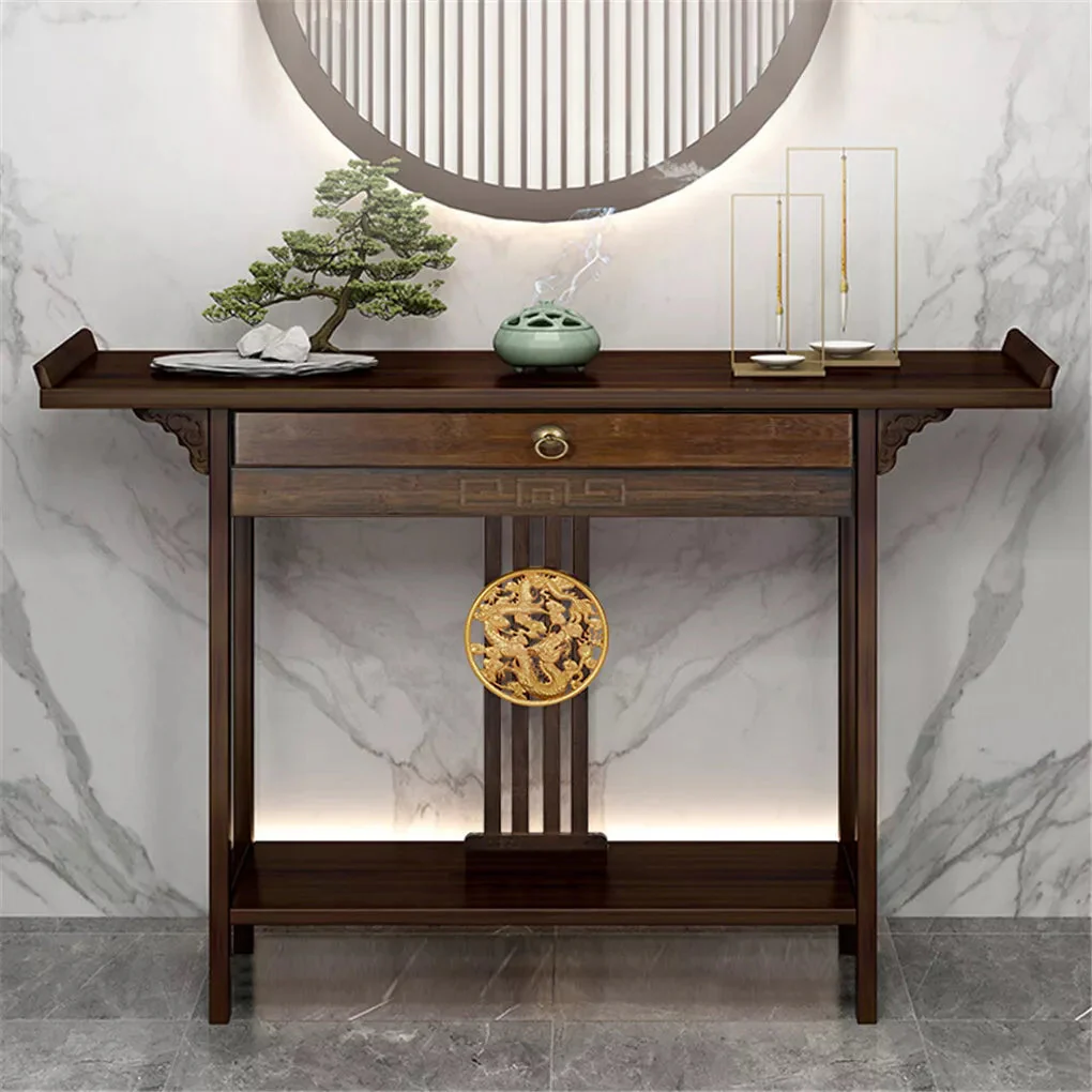 Kadie Antique Narrow Entryway Table With Storage - Image 3