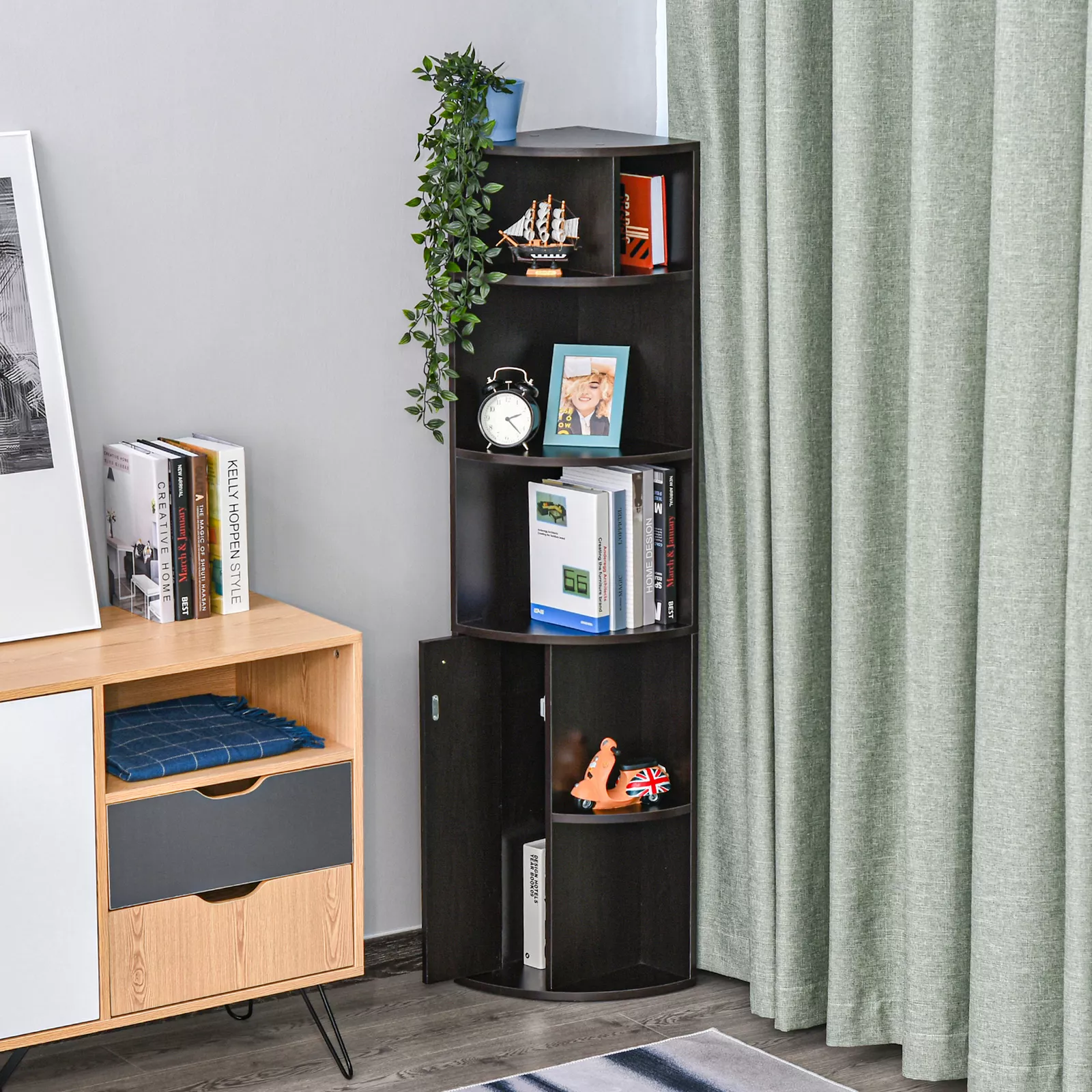 Kaiden Corner Bookcase Bookshelf