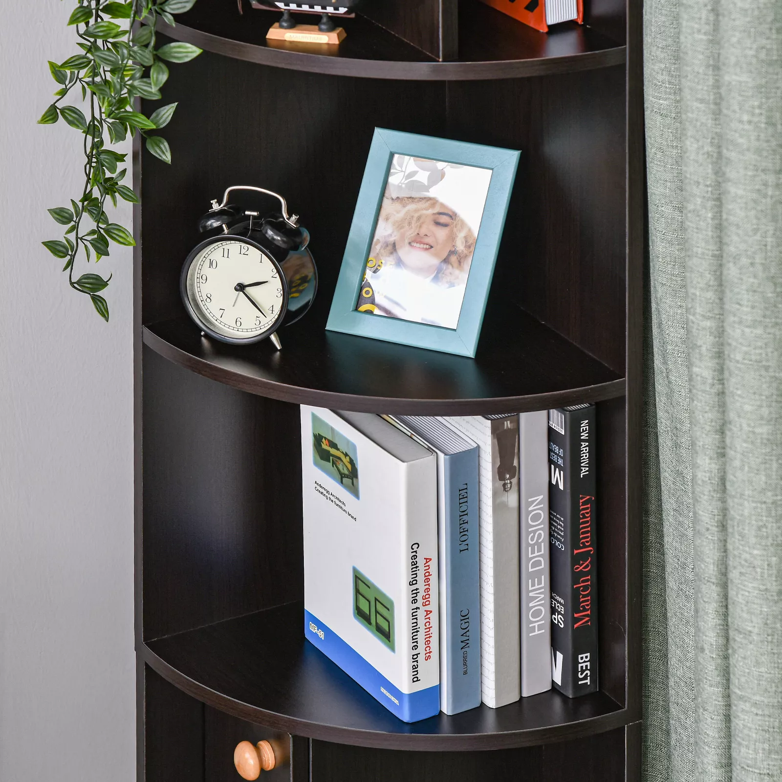 Kaiden Corner Bookcase Bookshelf - Image 6
