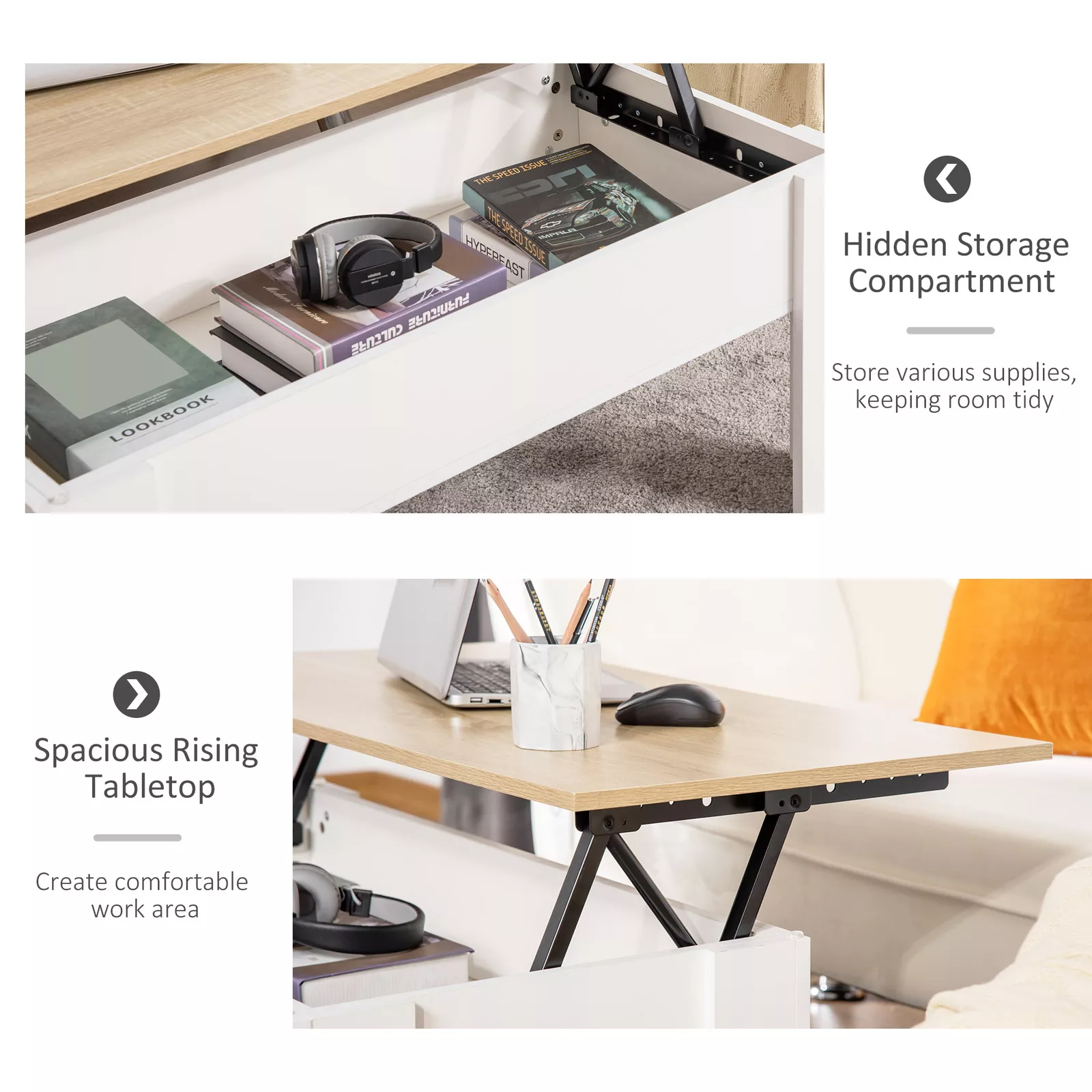 Karl Lift Top Coffee Table With Storage - Image 7