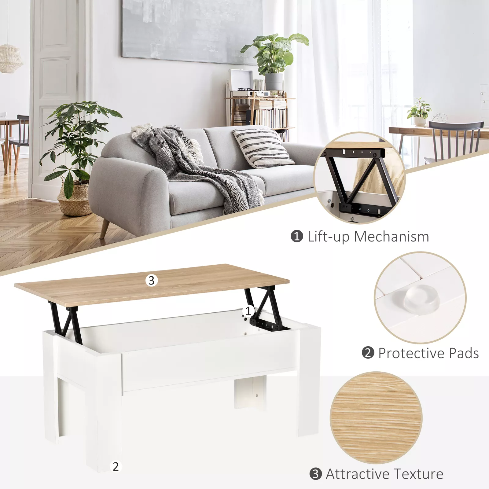 Karl Lift Top Coffee Table With Storage - Image 8