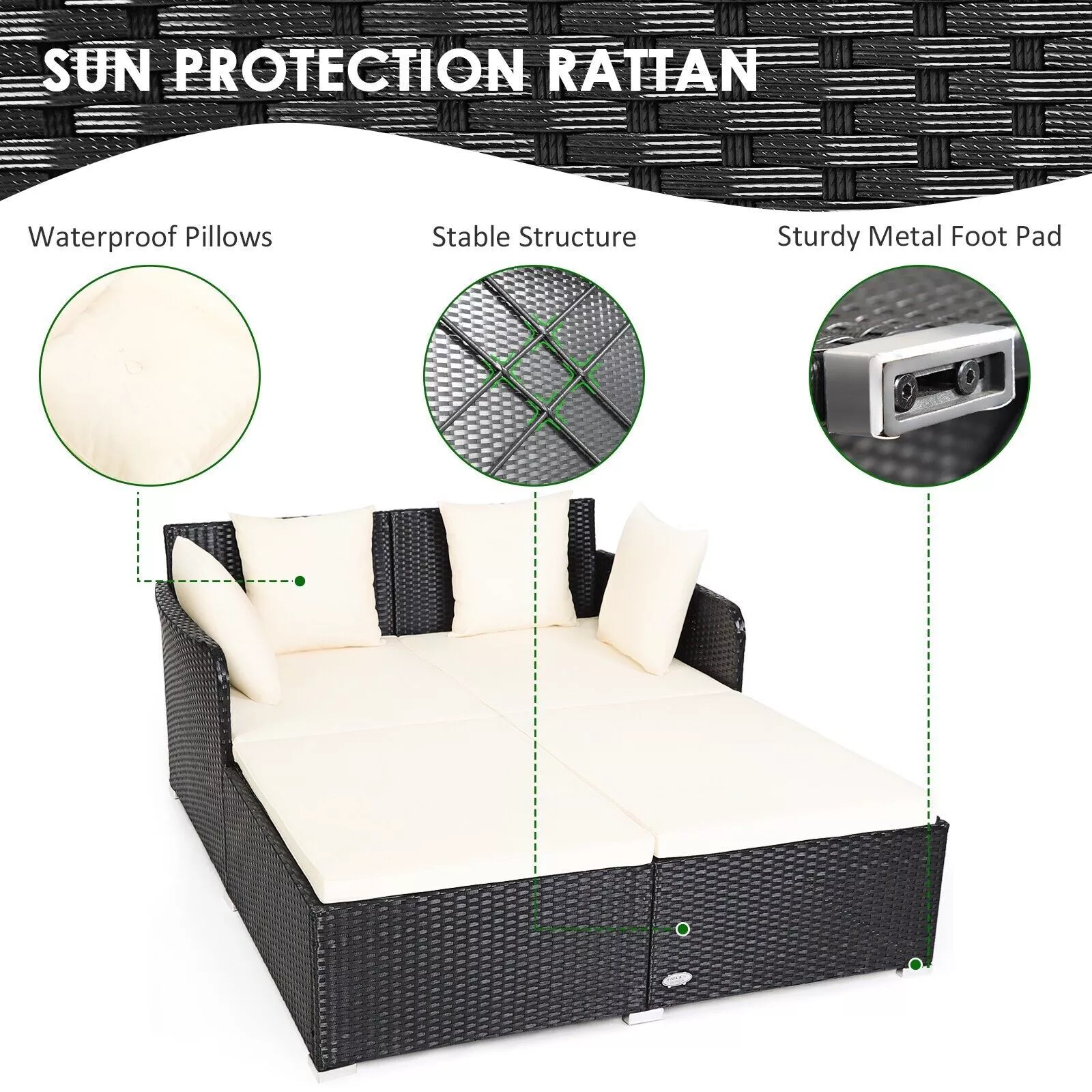 Keith Rattan Outdoor Garden Day Bed - Image 5