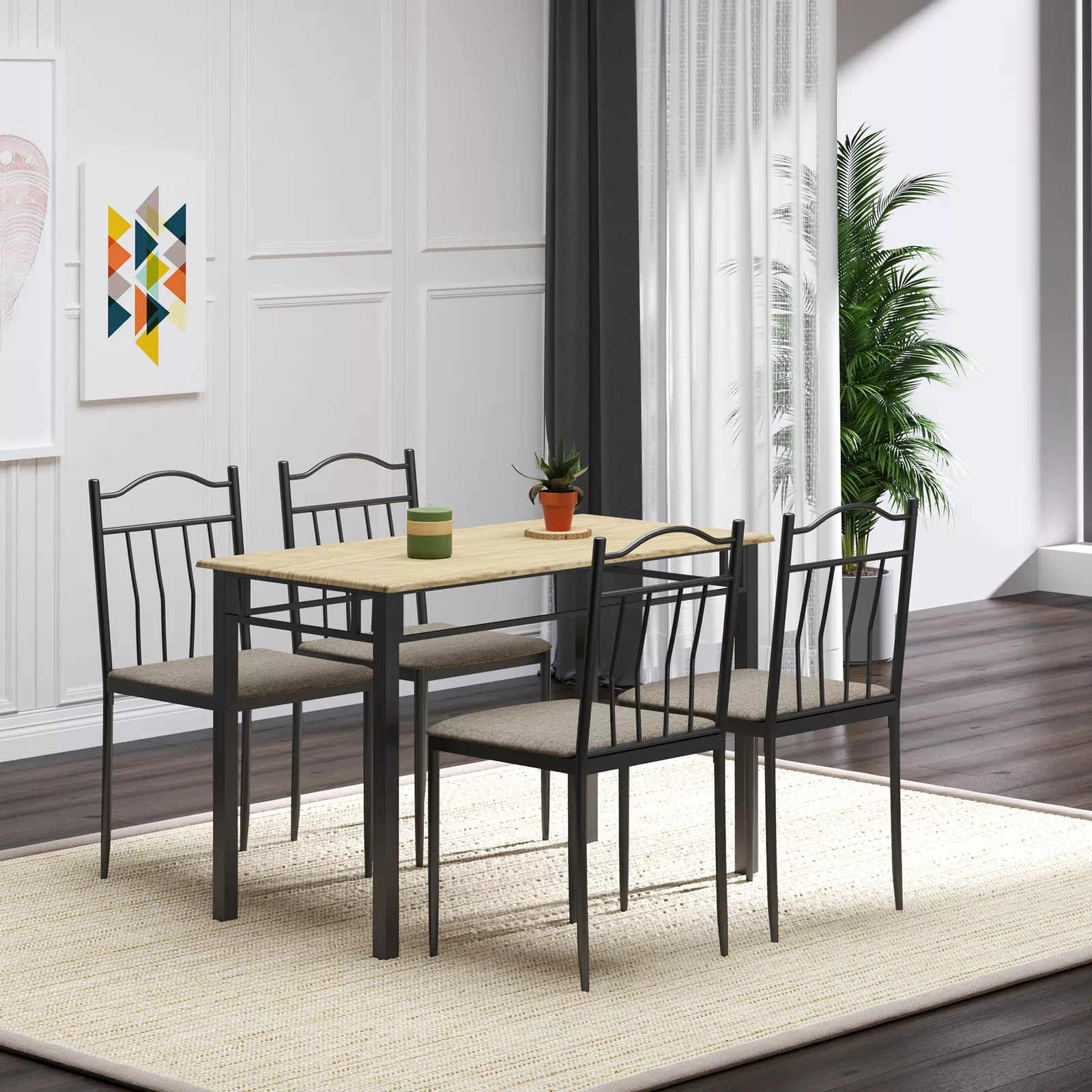 Kent Kitchen Dining Table Set For 4