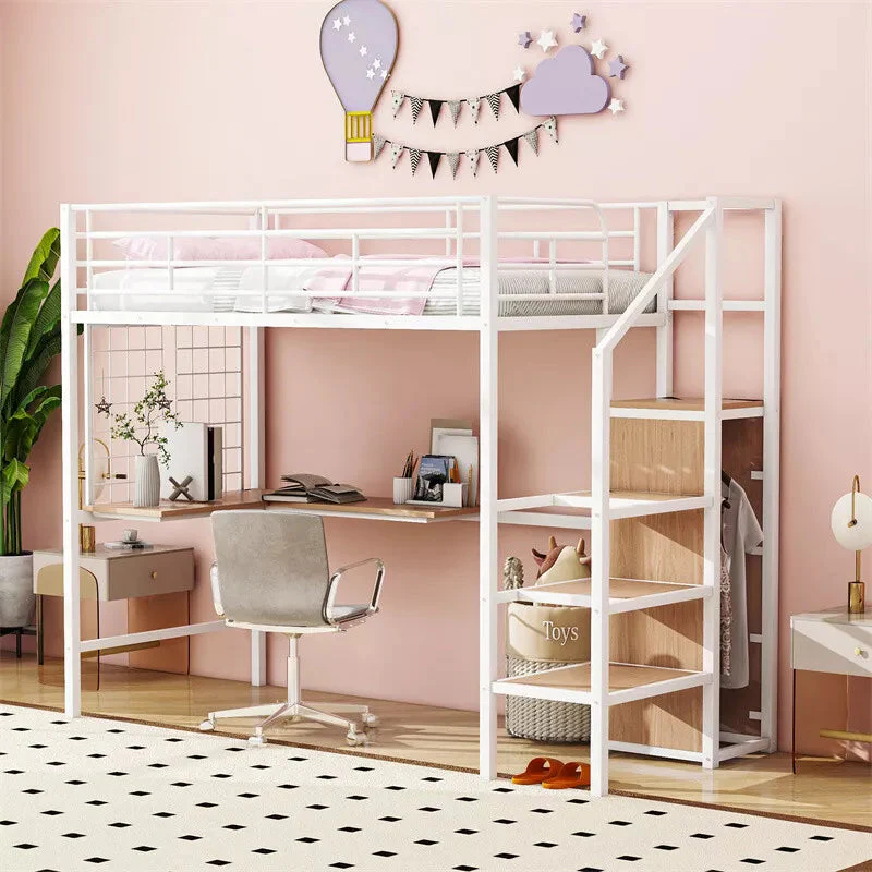 Kezia Full Loft Bed With Desk & Stairs - Image 8