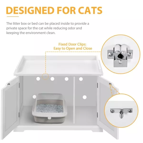 Khalil Cat Litter Box Enclosure Cabinet - Image 4