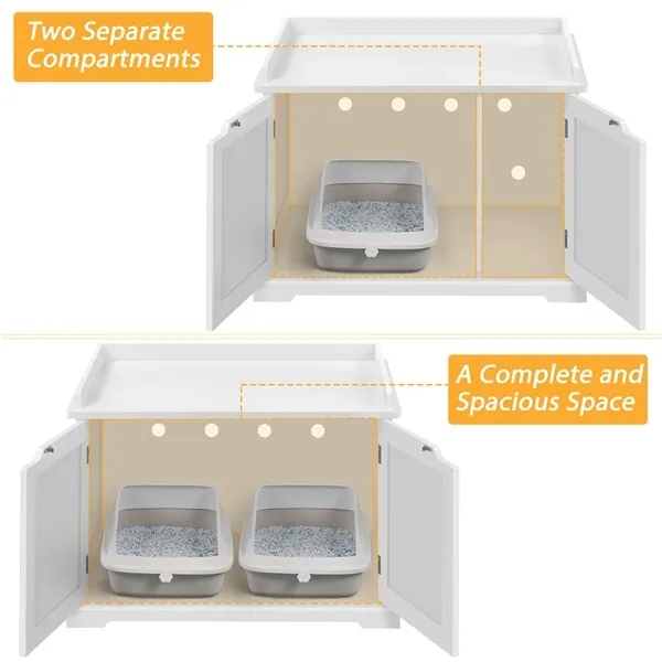 Khalil Cat Litter Box Enclosure Cabinet - Image 5