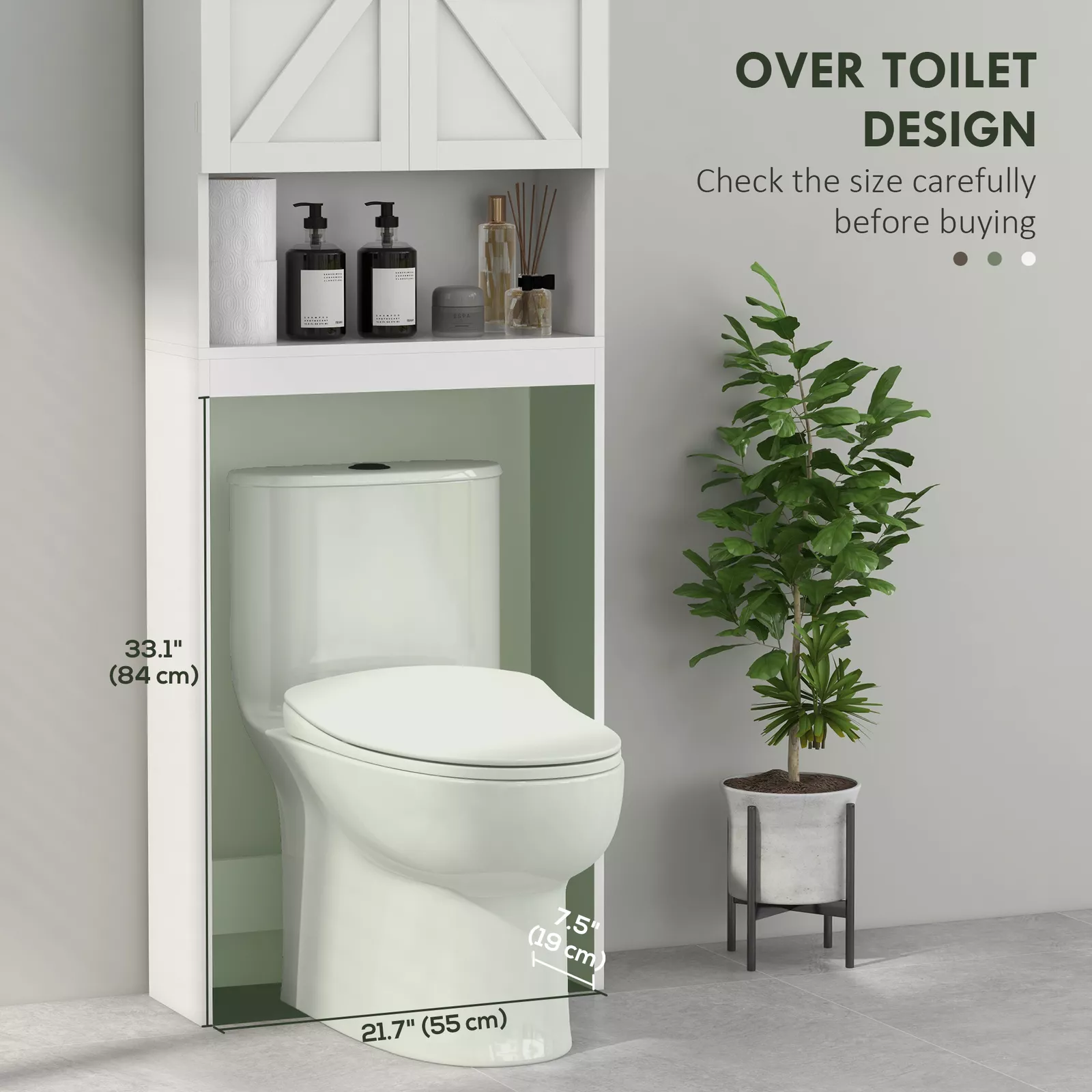 Khan Over Commode Storage Cabinet - Image 4
