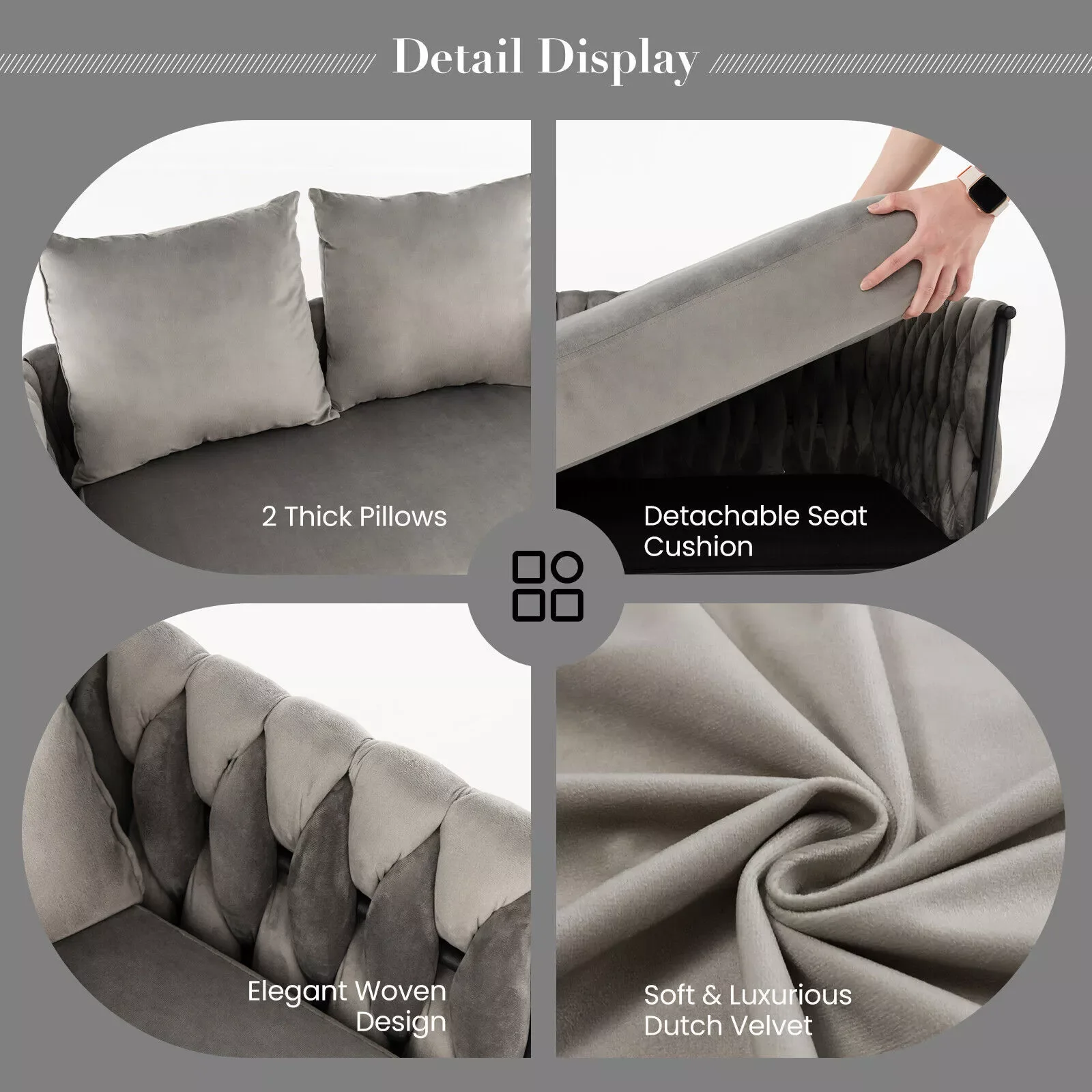 Knight Small 2 Seater Loveseat Sofa - Image 4