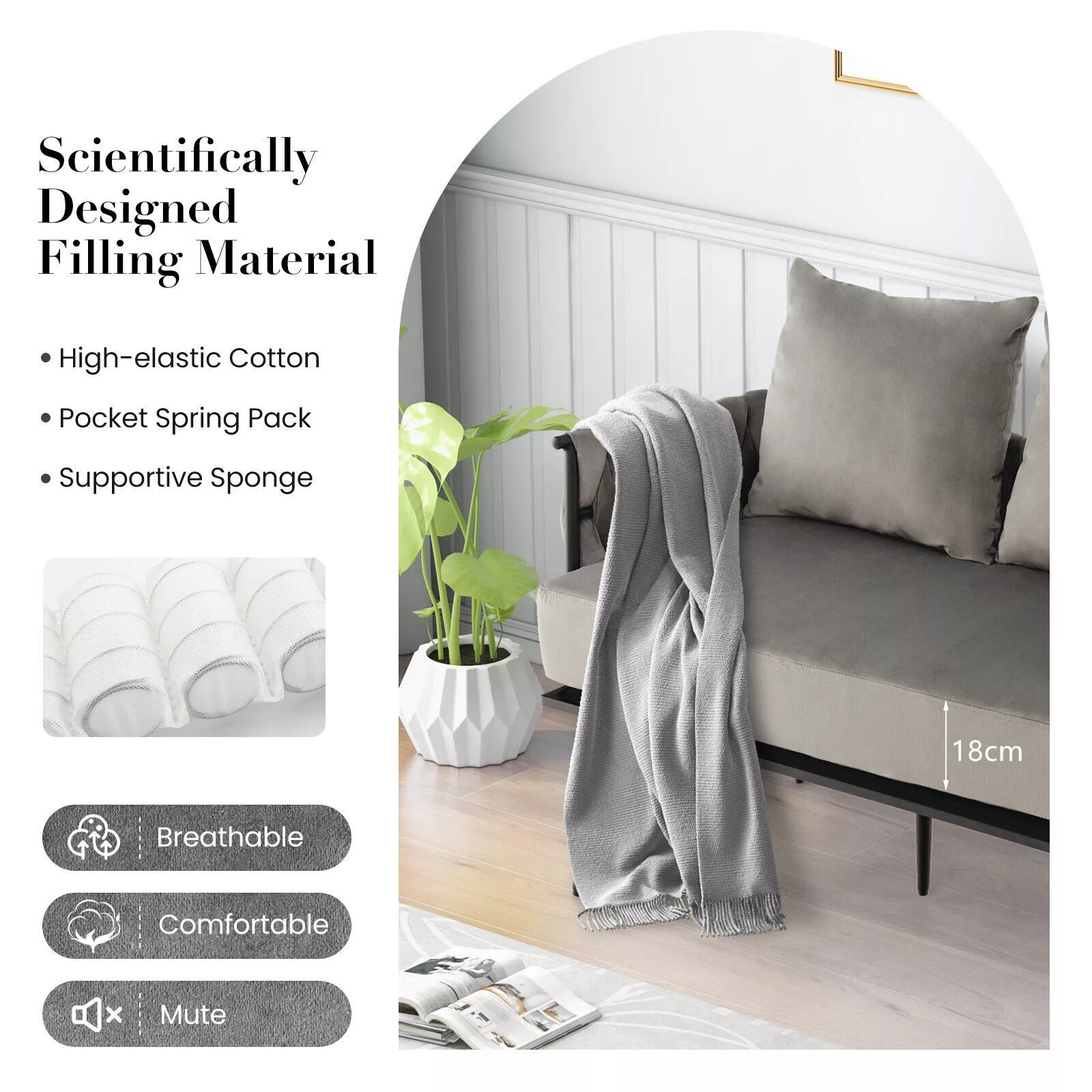 Knight Small 2 Seater Loveseat Sofa - Image 5