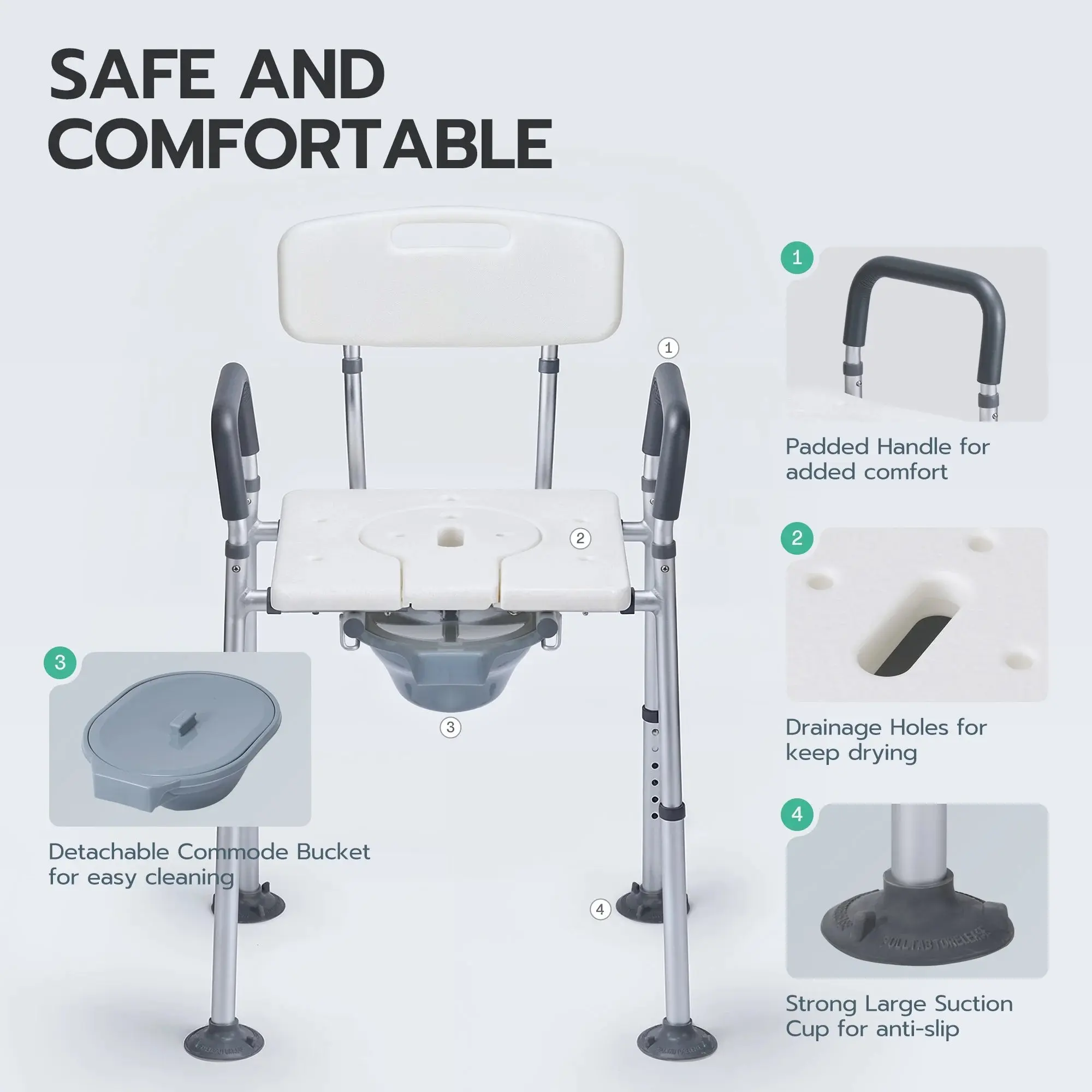 Knox Adult's Bedside Commode Chair - Image 3