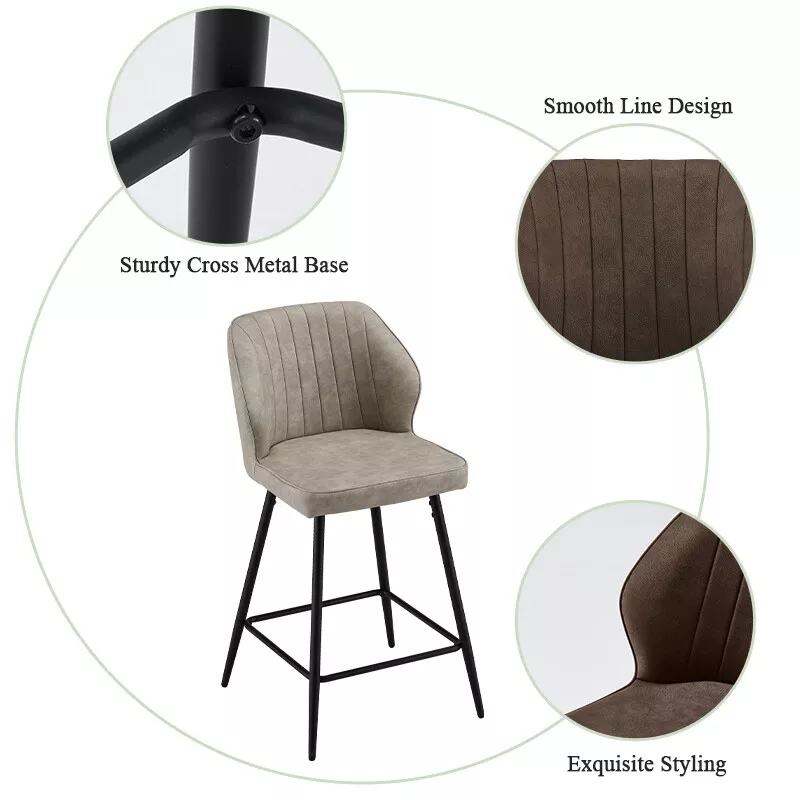 Krish Kitchen Bar Stools With Back (Set of 2) - Image 3