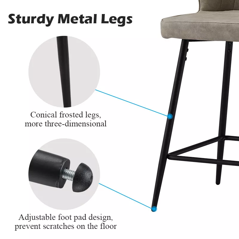 Krish Kitchen Bar Stools With Back (Set of 2) - Image 5