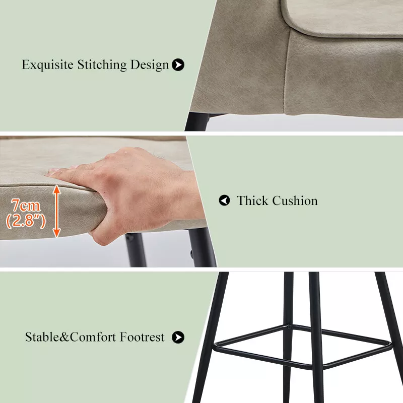Krish Kitchen Bar Stools With Back (Set of 2) - Image 7
