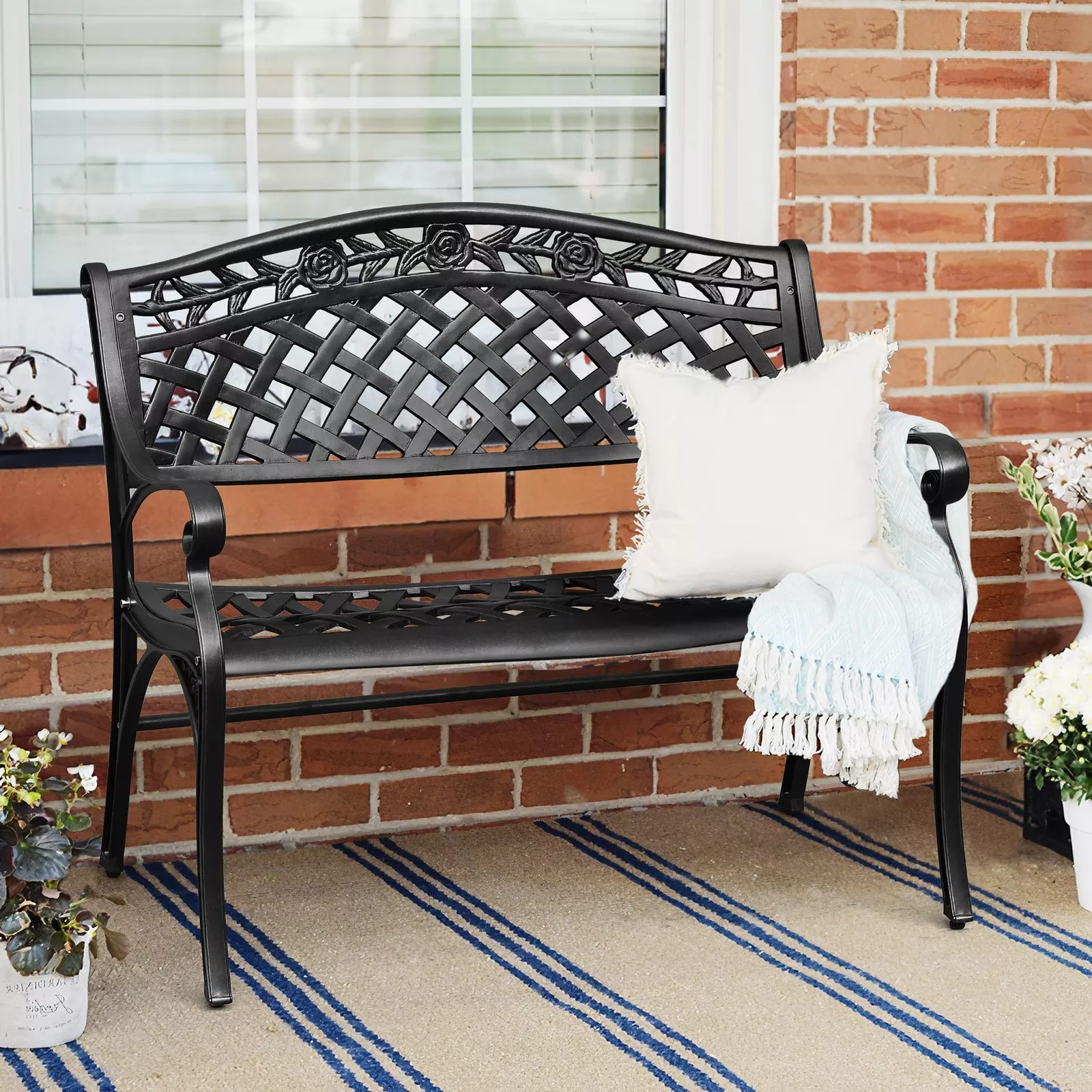Kurt Outdoor Metal Garden Bench - Image 7