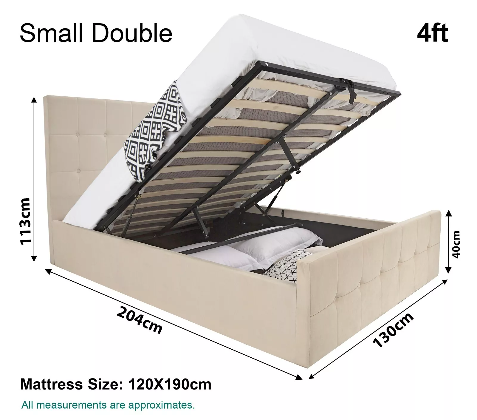 Lam Small Double Ottoman Bed Frame - Image 7