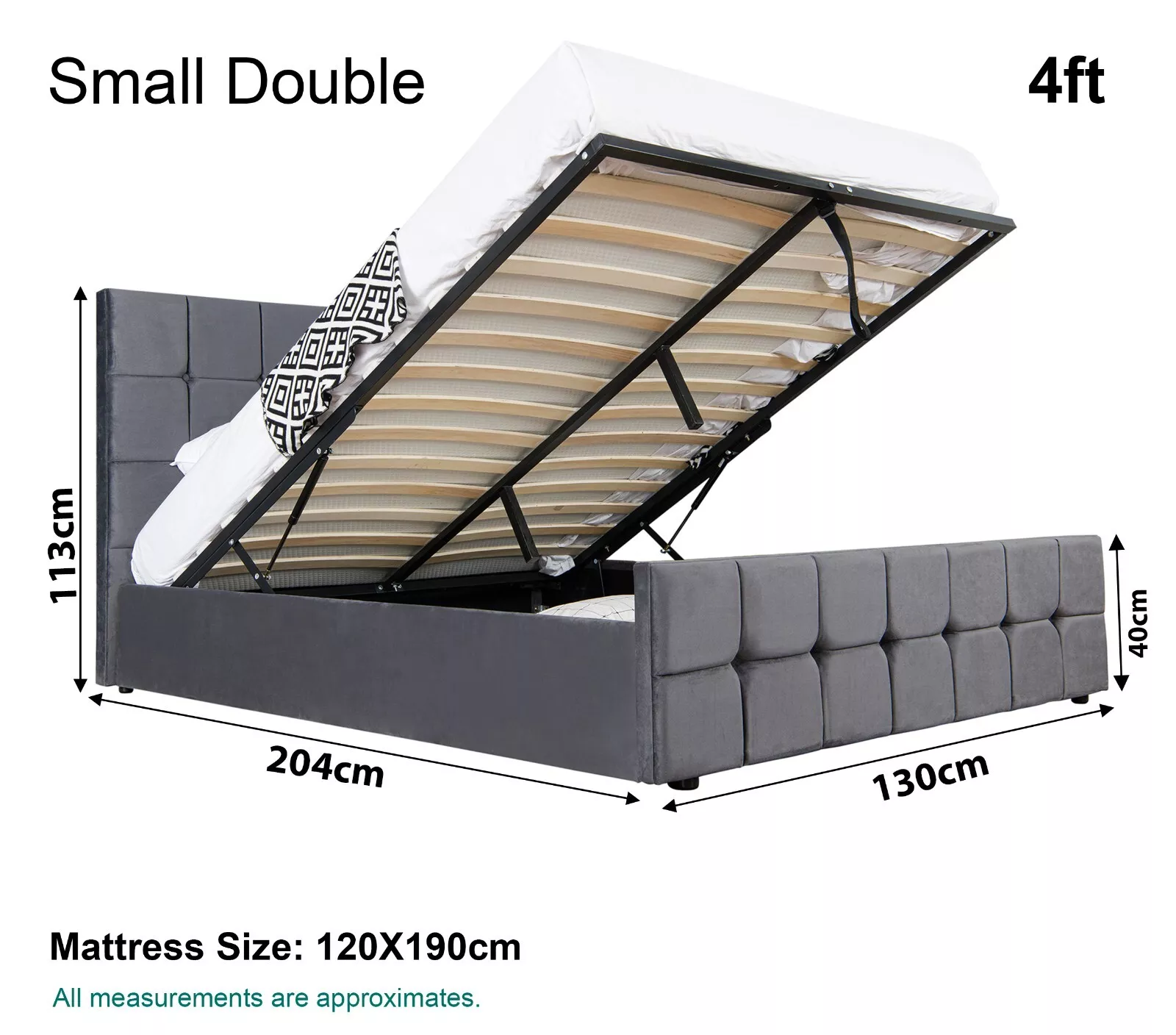 Lam Small Double Ottoman Bed Frame - Image 8