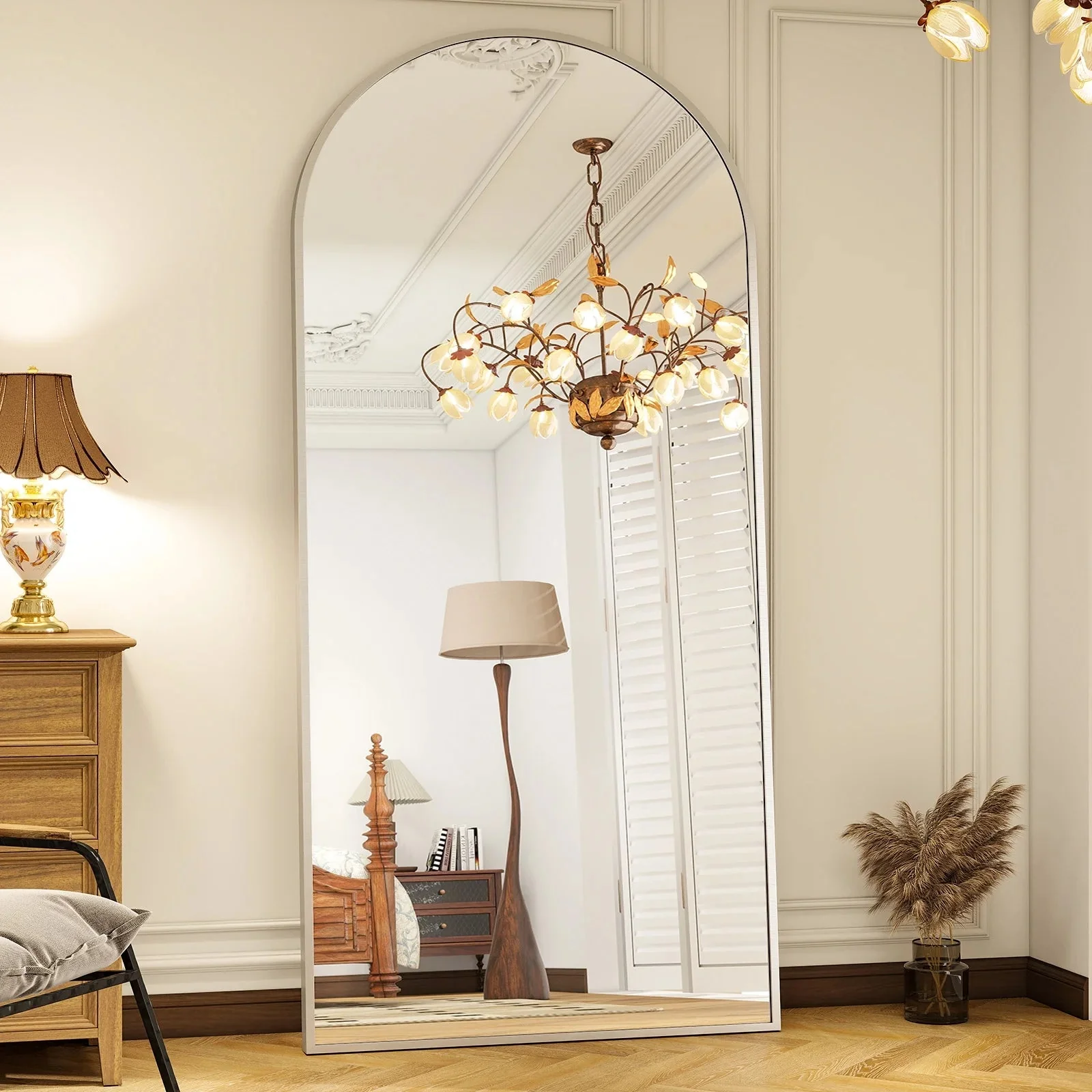 Large Arched Full Length Standing Mirror - Image 6