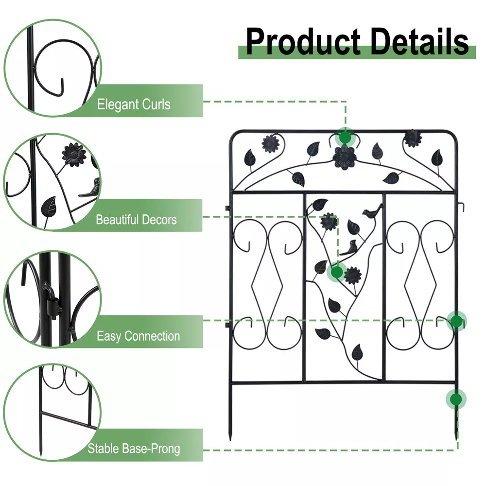 Leaf & Flower Decorative Garden Fence - Image 4