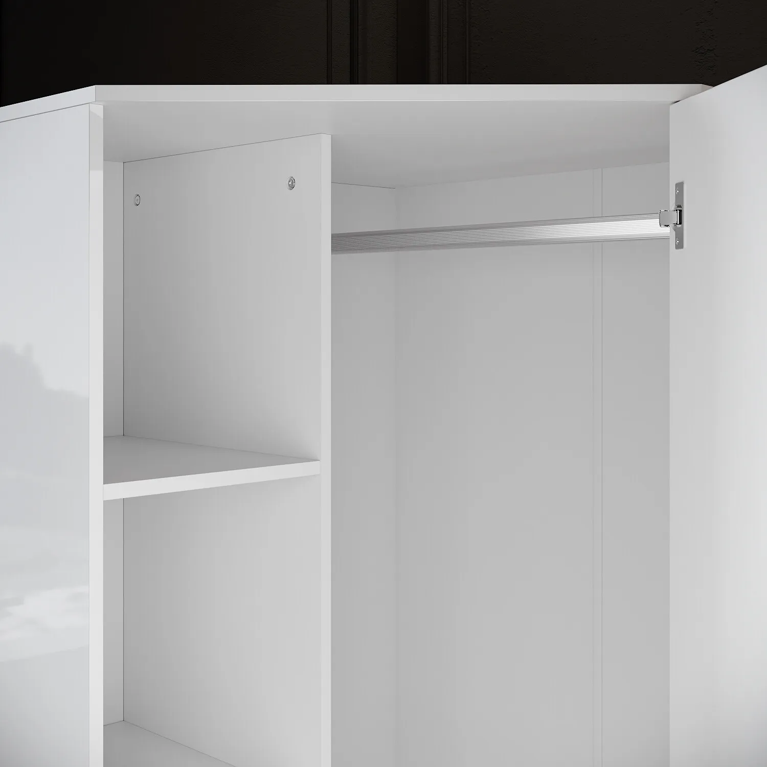 Leah Bedroom Corner Mirrored Wardrobe - Image 6