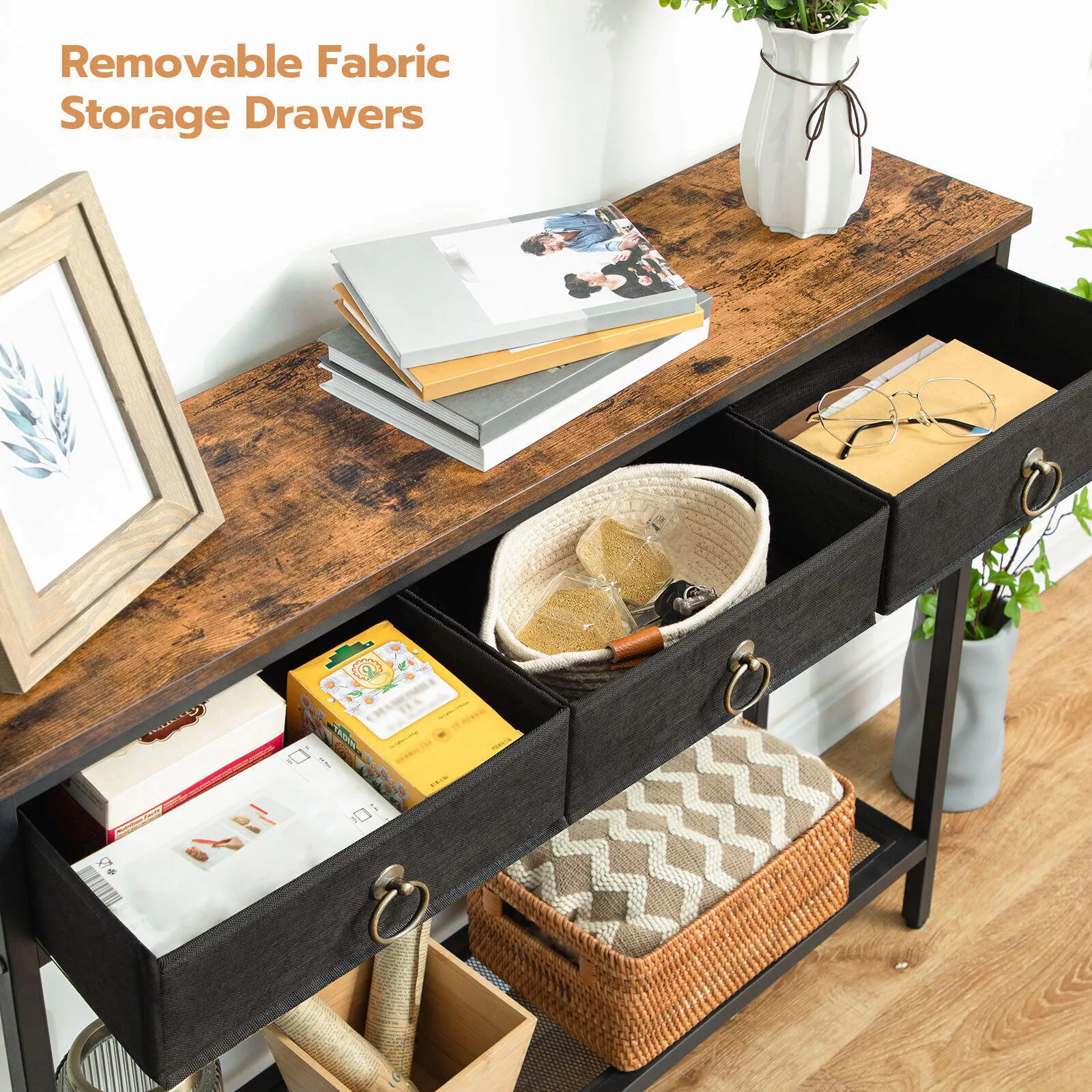 Leila Narrow Hallway Console Table With Drawers - Image 3