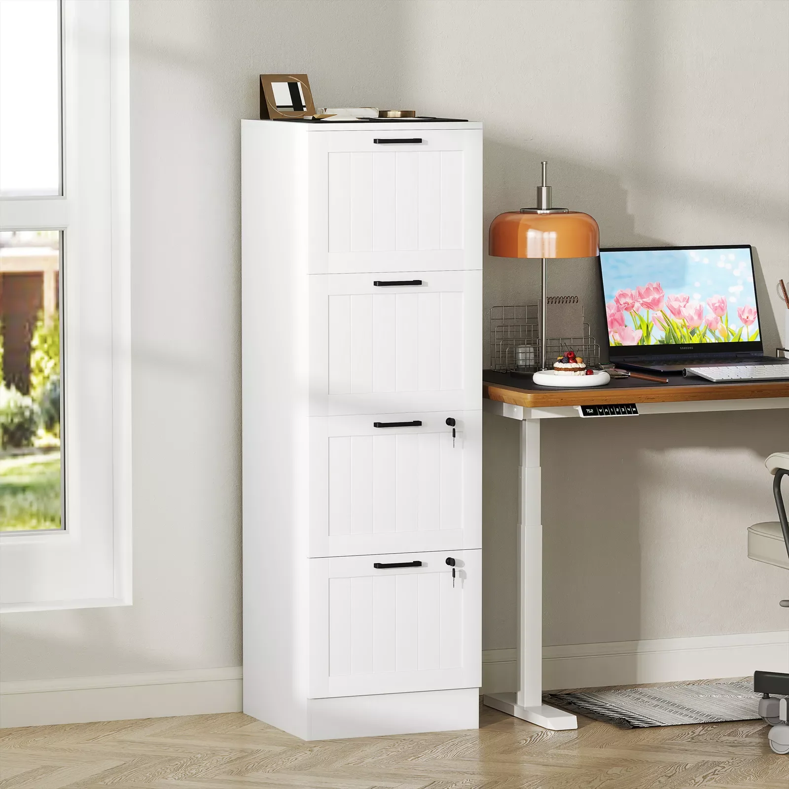 Leila Tall 4 Drawers File Cabinet