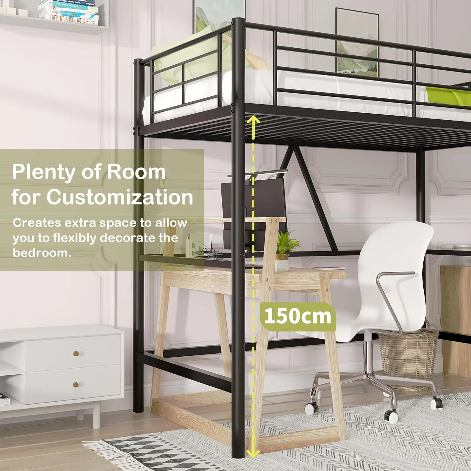 Leon Metal High Sleeper Cabin Loft Bed - Image 3