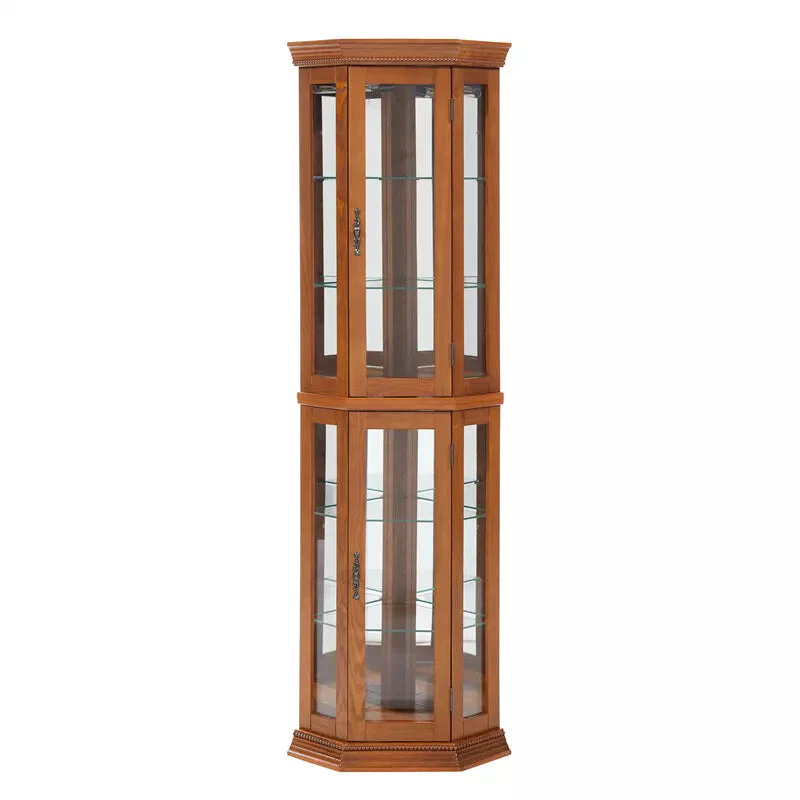 Lewis Corner Curio Cabinet With Glass Doors - Image 2