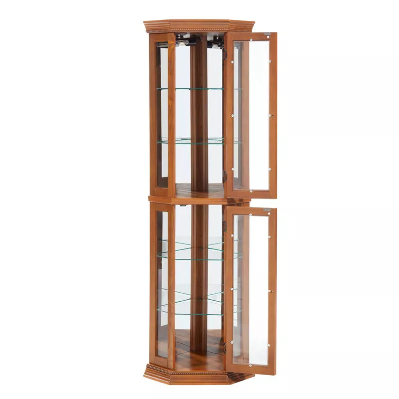 Lewis Corner Curio Cabinet With Glass Doors - Image 3