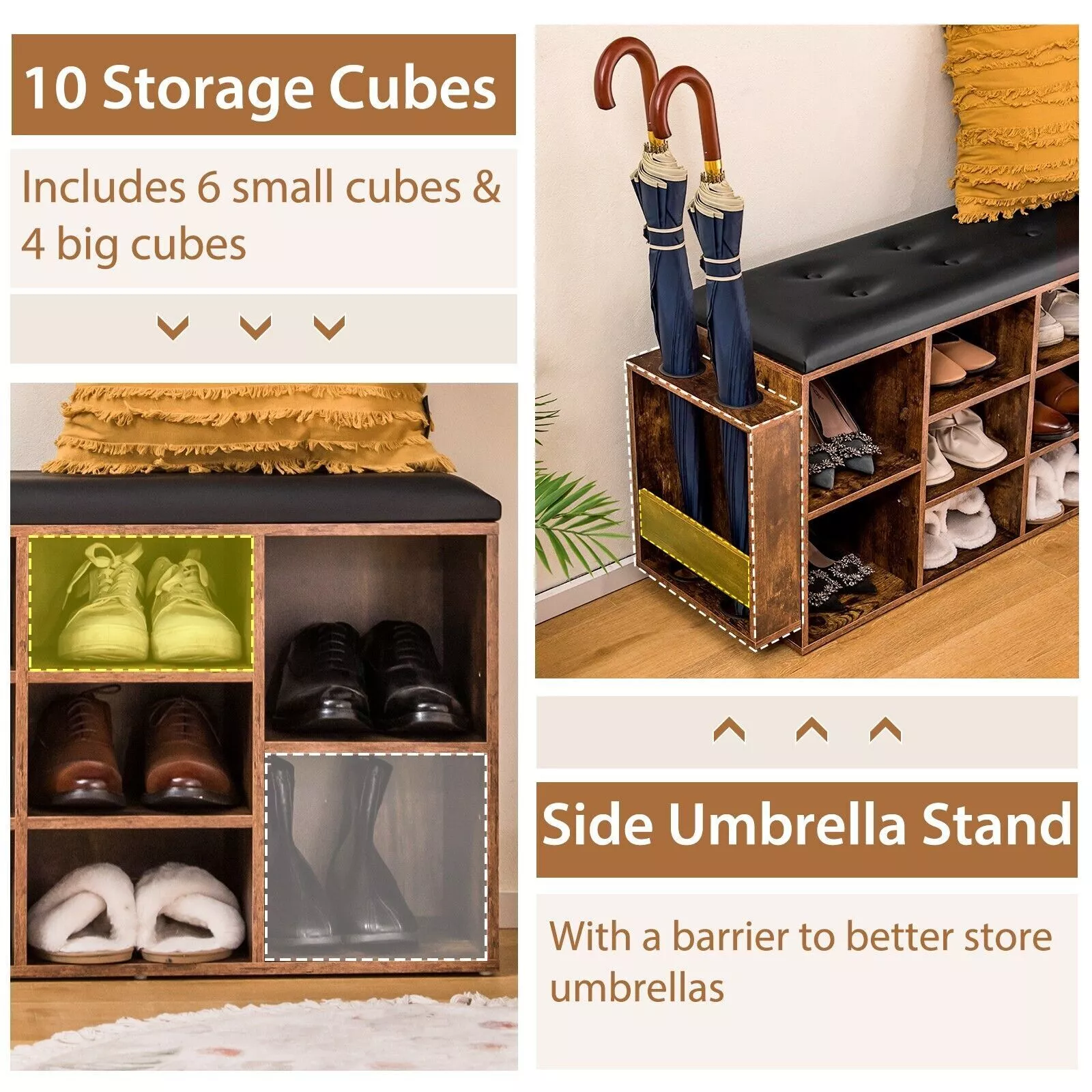 Lexi Hallway Shoe Storage Bench - Image 4