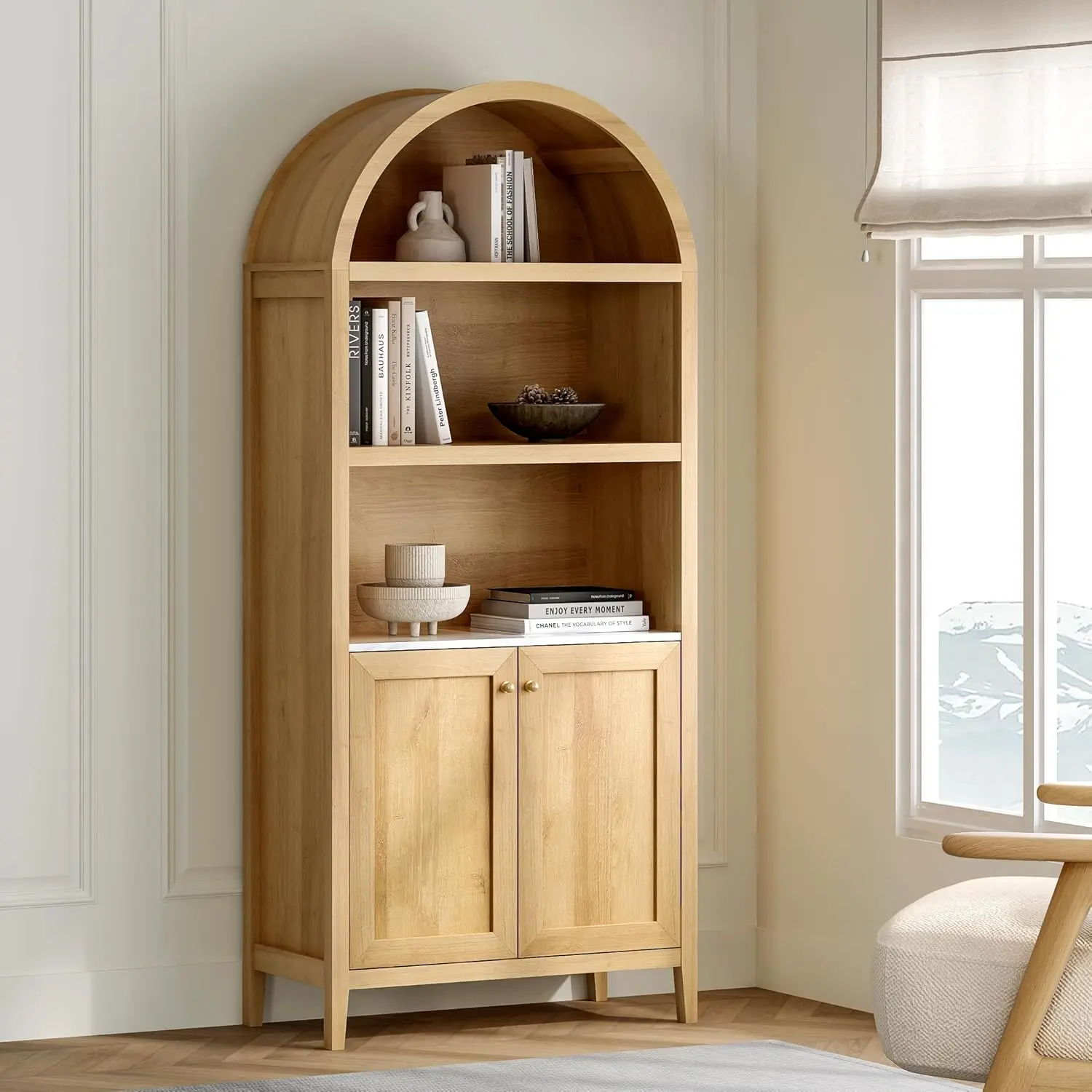 Lois Tall Arched Storage Display Cabinet - Image 7