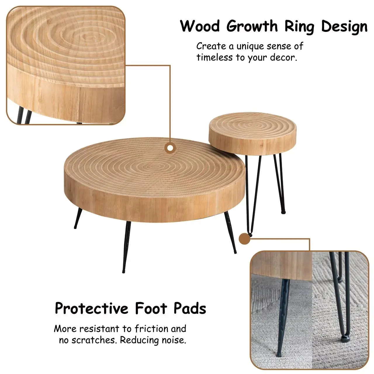 Lori Modern Farmhouse Nesting Coffee Table - Image 4