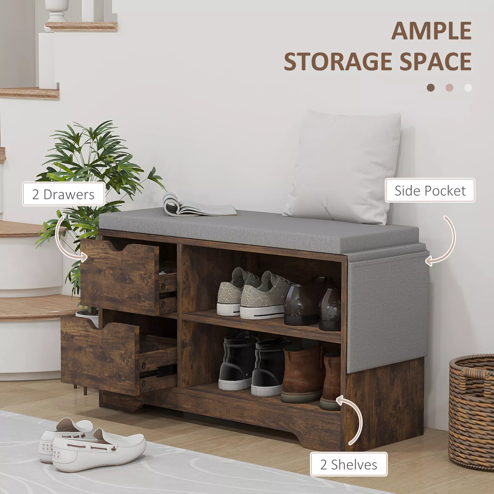 Louis Entryway Storage Bench - Image 3