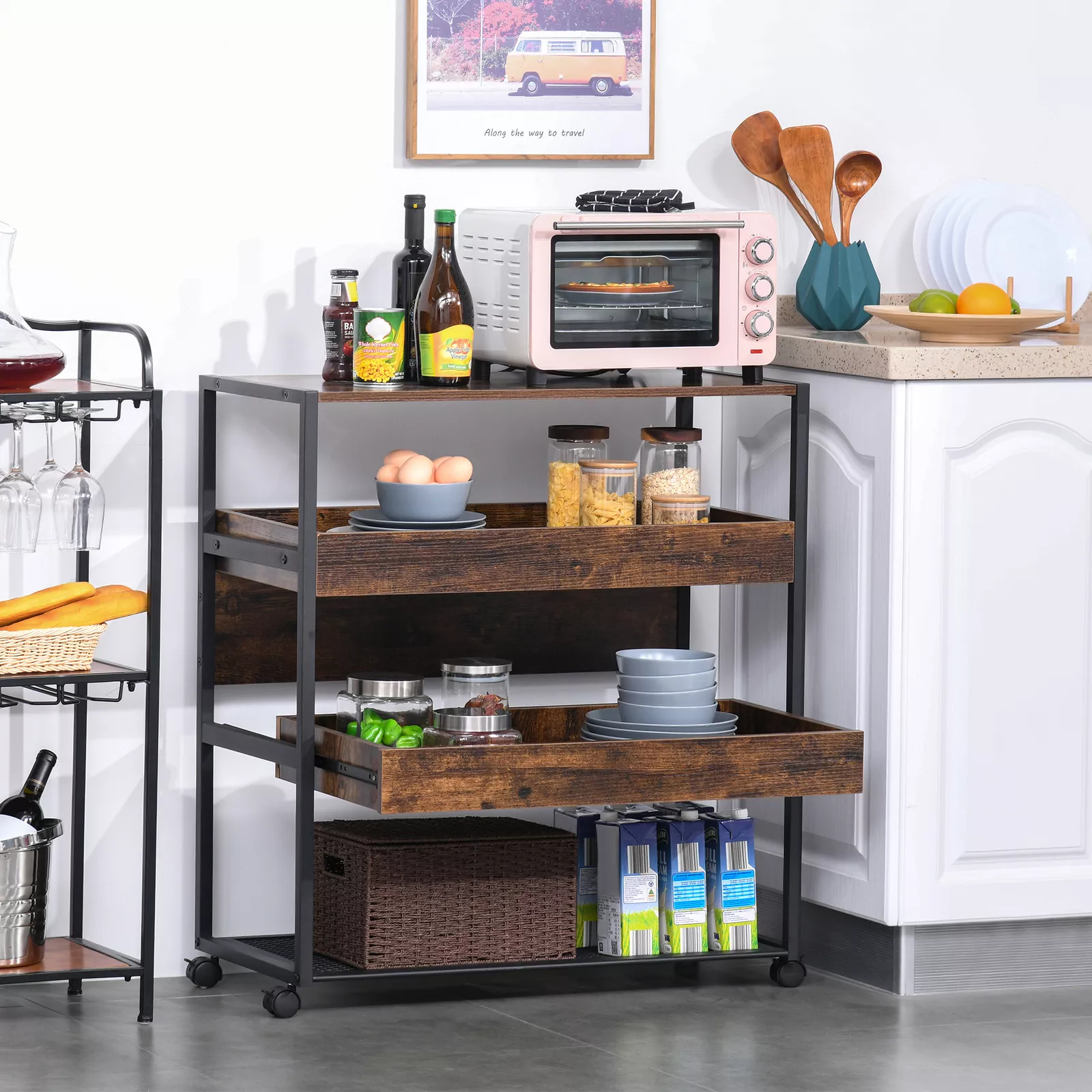 Lozano Portable Kitchen Island Cart