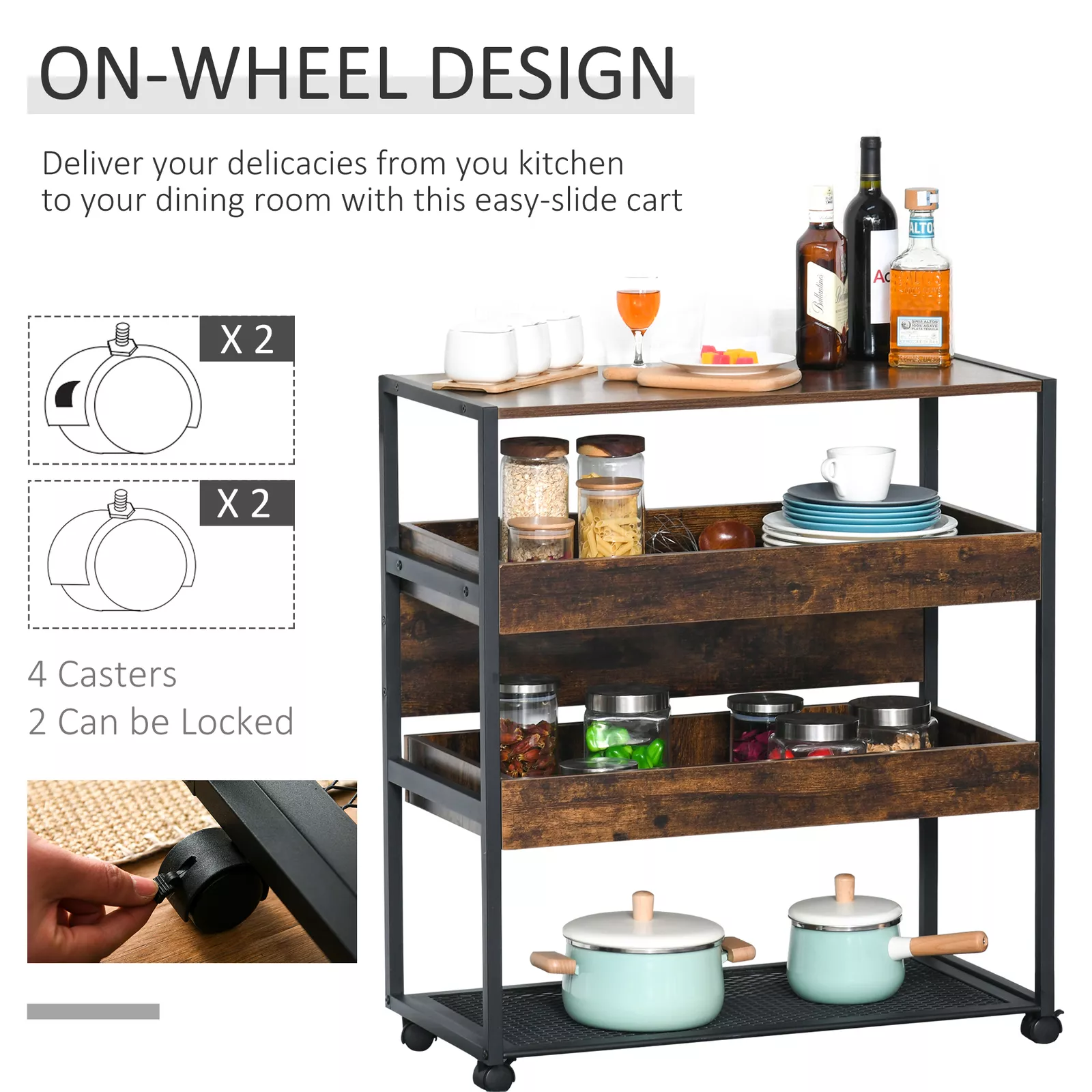 Lozano Portable Kitchen Island Cart - Image 3