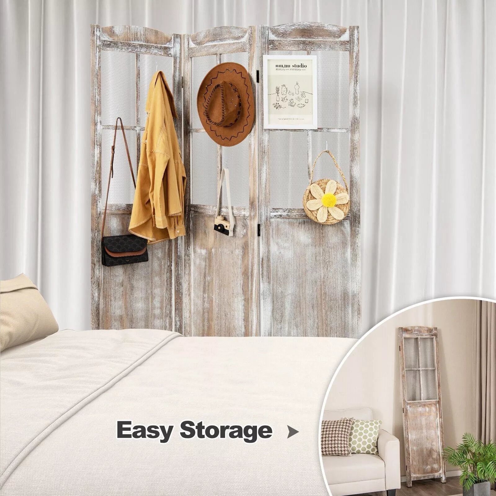 Lucia Wooden Room Partition Divider Screen - Image 5