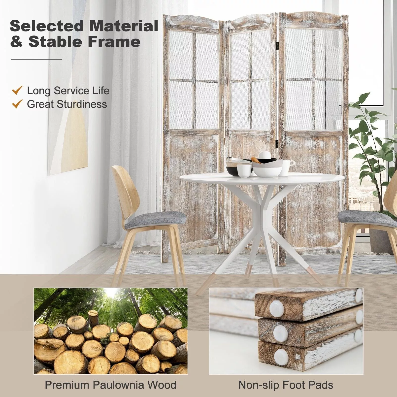 Lucia Wooden Room Partition Divider Screen - Image 6