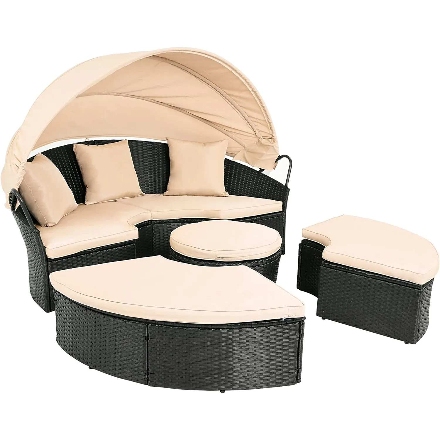 Lula Outdoor Patio Rattan Daybed With Canopy - Image 3