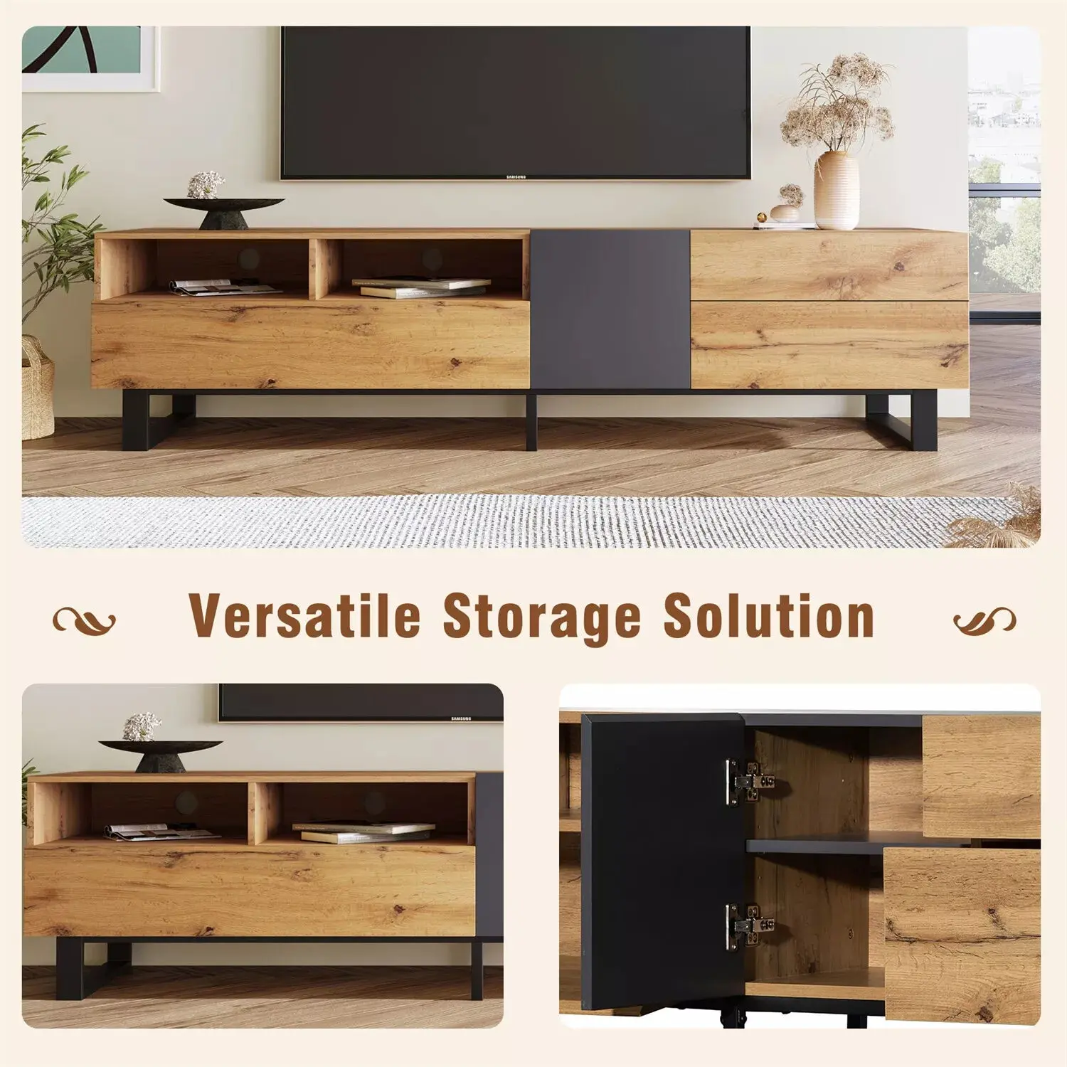 Lula Scandinavian TV Media Cabinet Console - Image 6