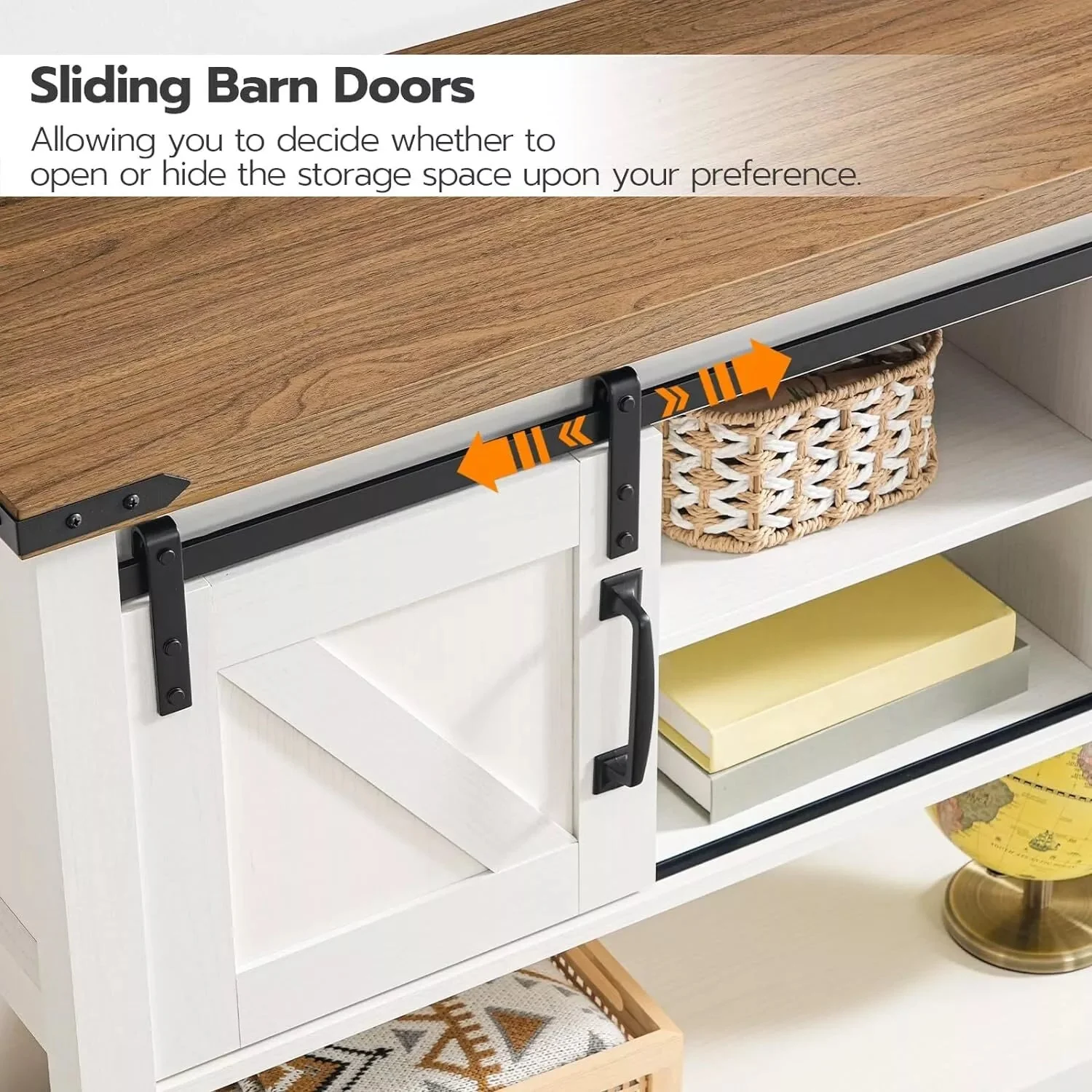 Luna Farmhouse Narrow Entryway Table With Storage - Image 2