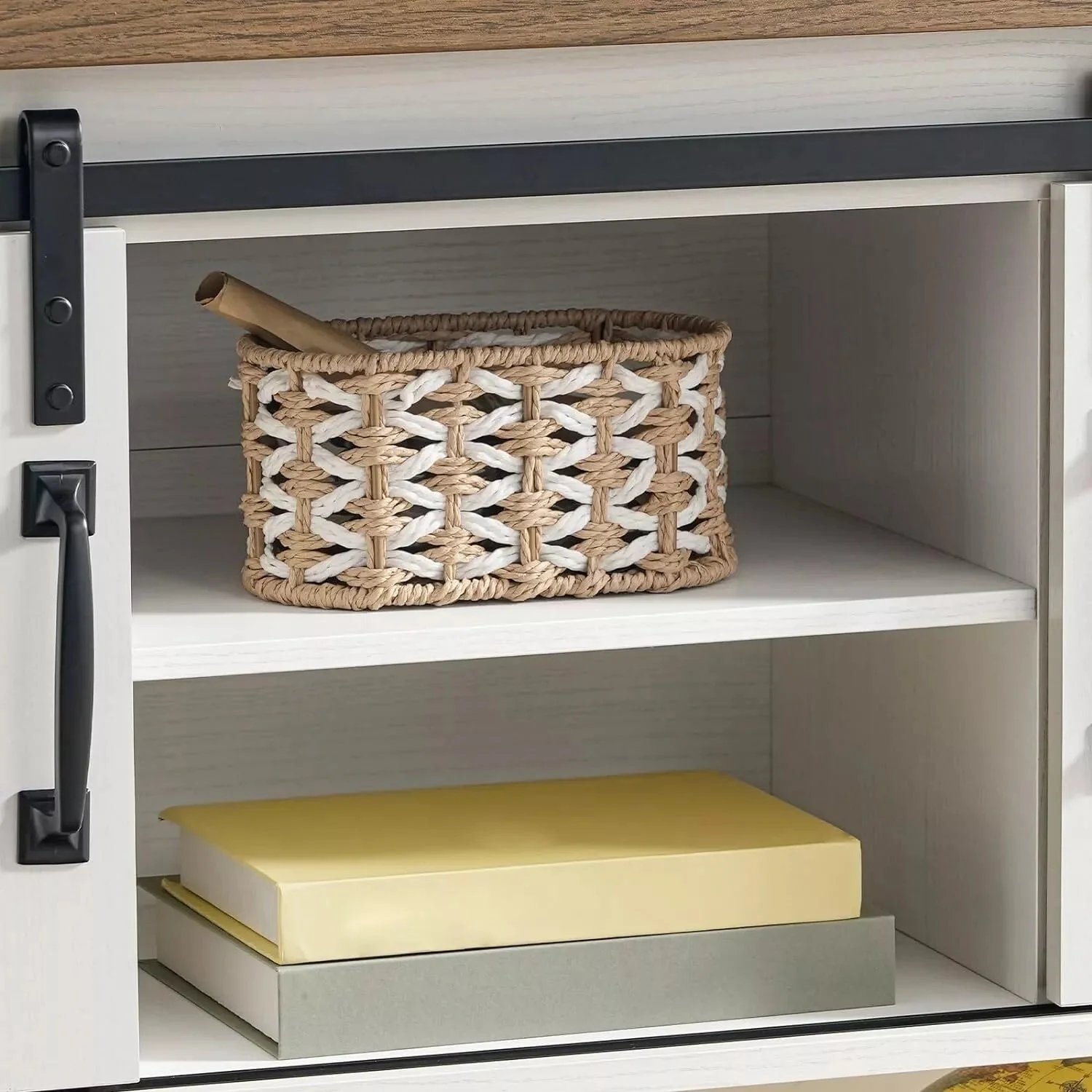 Luna Farmhouse Narrow Entryway Table With Storage - Image 3