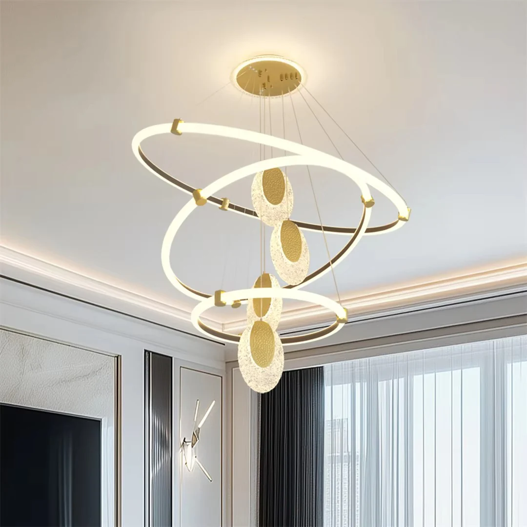 Luvodi 3-Layer LED Acrylic Water-Drop Chandelier Pendant Lamp