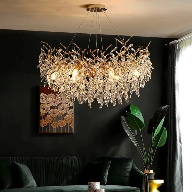 Luxury Gold Crystal LED Chandelier Pendant Lamp - Image 2