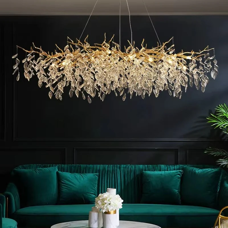 Luxury Gold Crystal LED Chandelier Pendant Lamp - Image 3