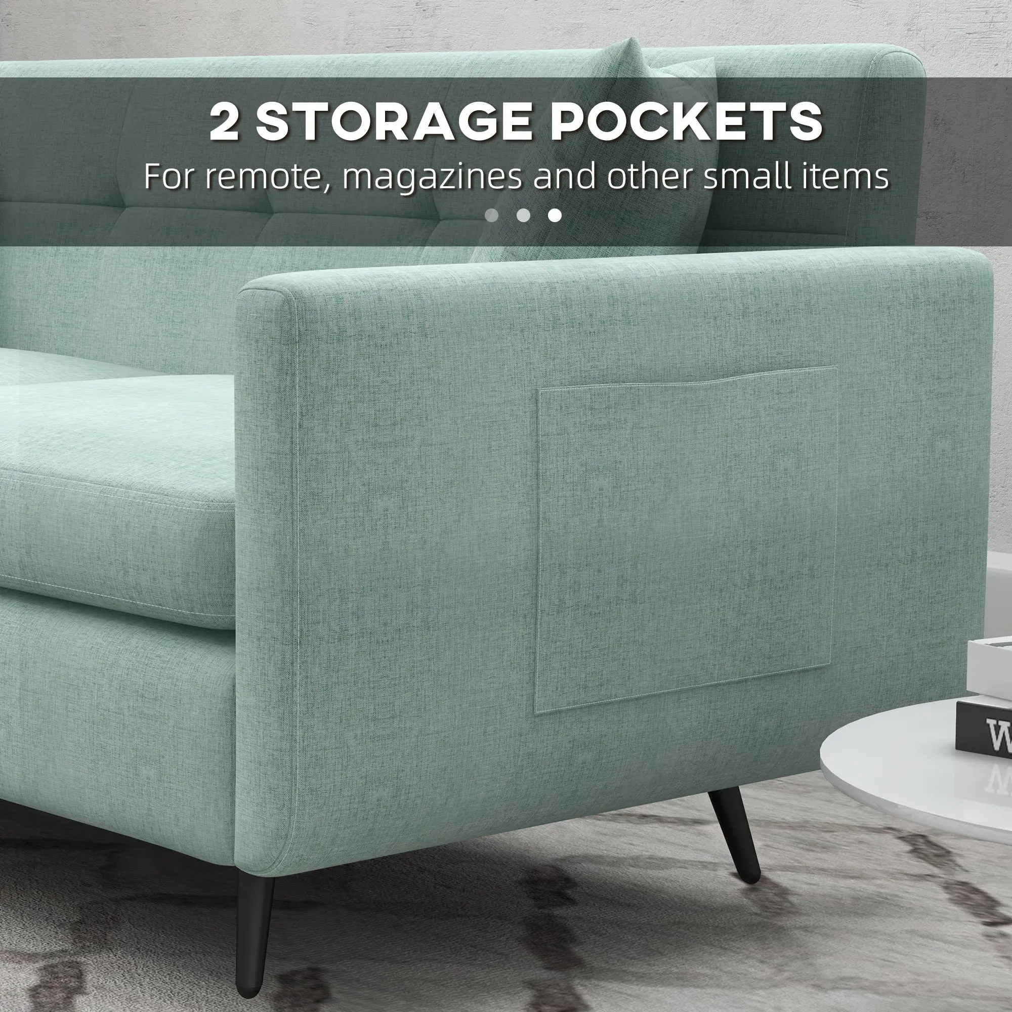 Lyndon Small 2 Seater Loveseat Sofa - Image 6