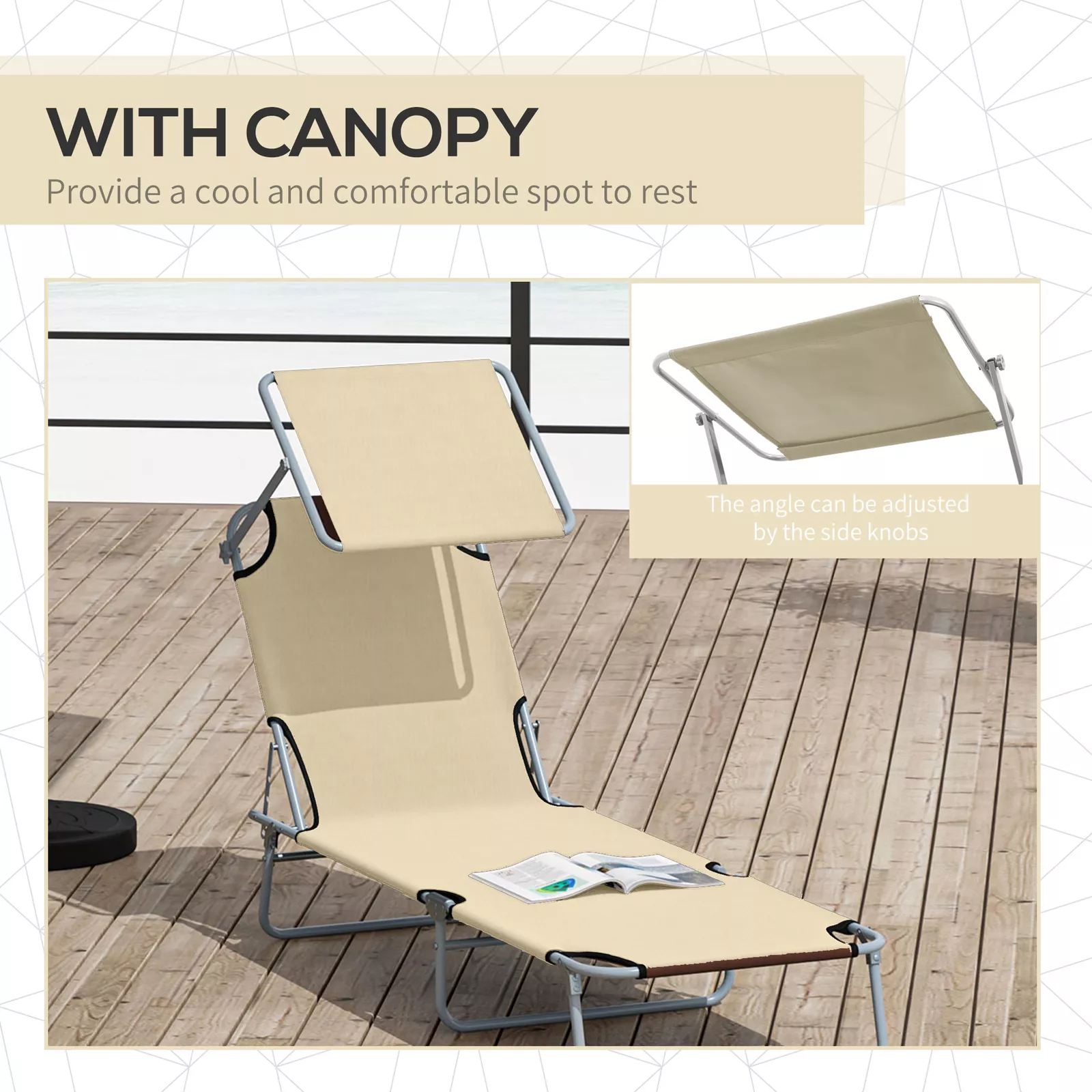 Macias Portable Outdoor Lounge Chair - Image 4